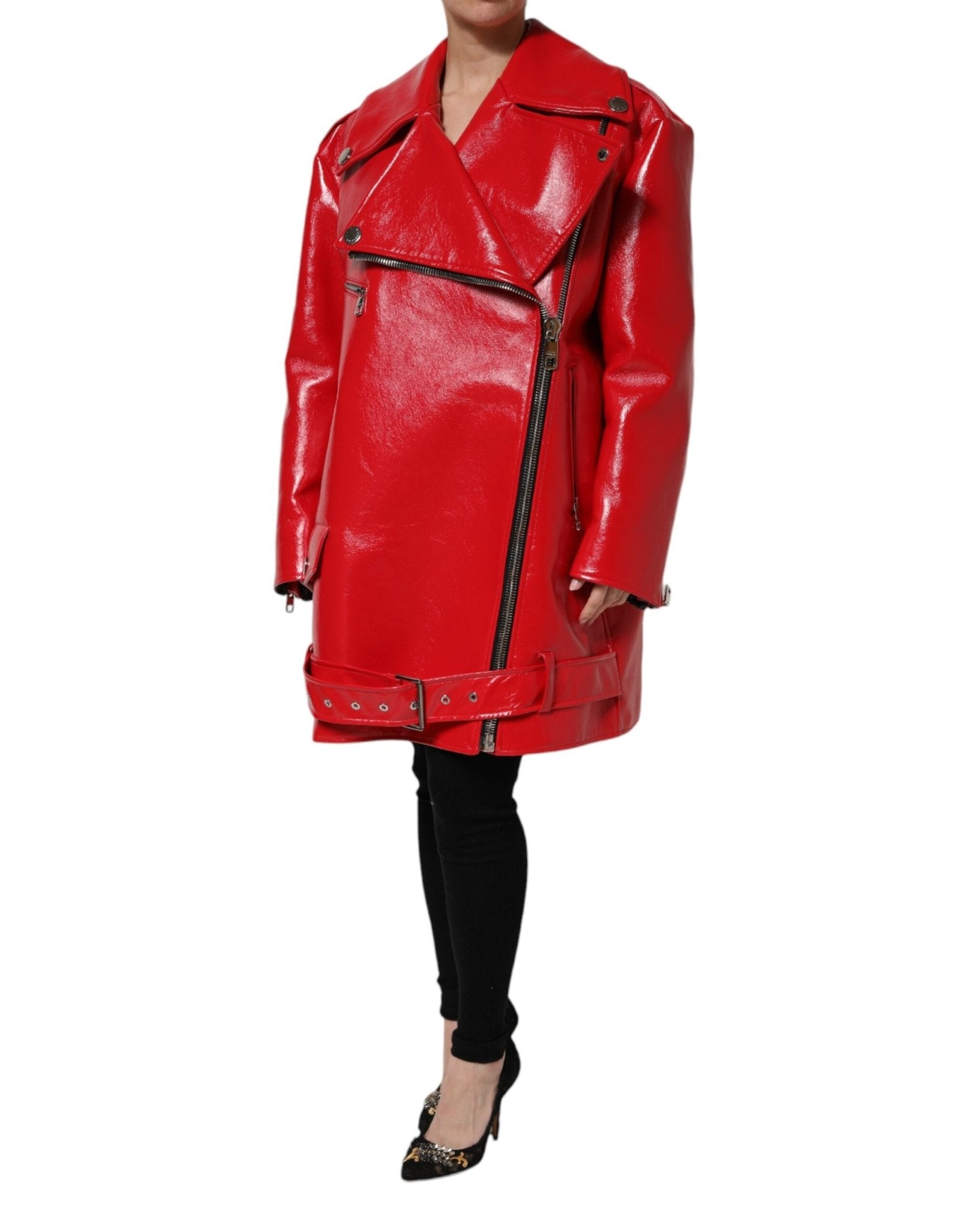 Dolce & Gabbana Red Lambskin Full Zipper Jacket - RIMODA