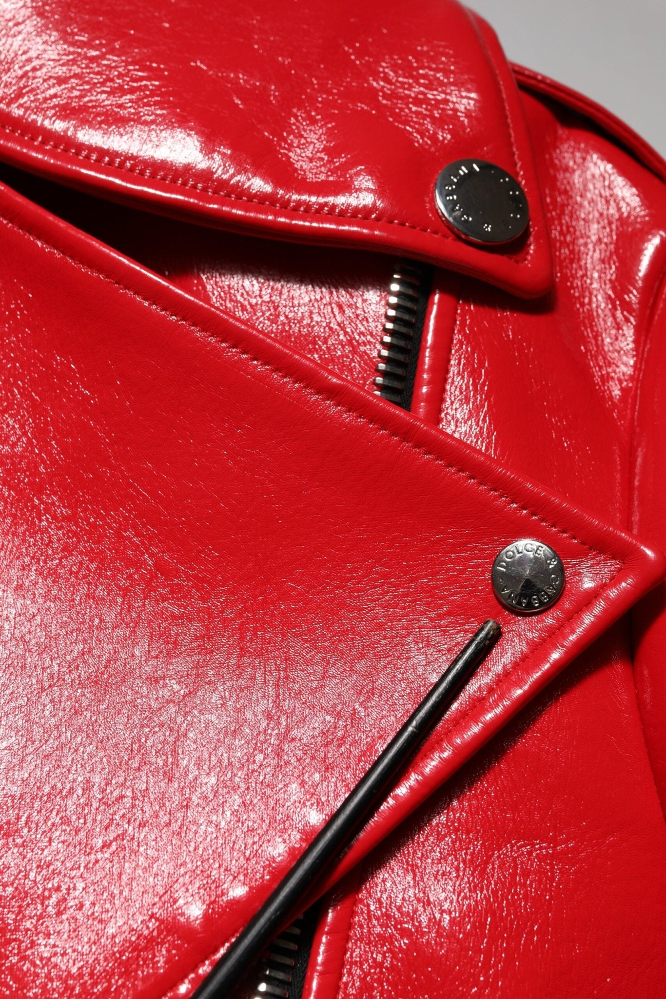 Dolce & Gabbana Red Lambskin Full Zipper Jacket - RIMODA