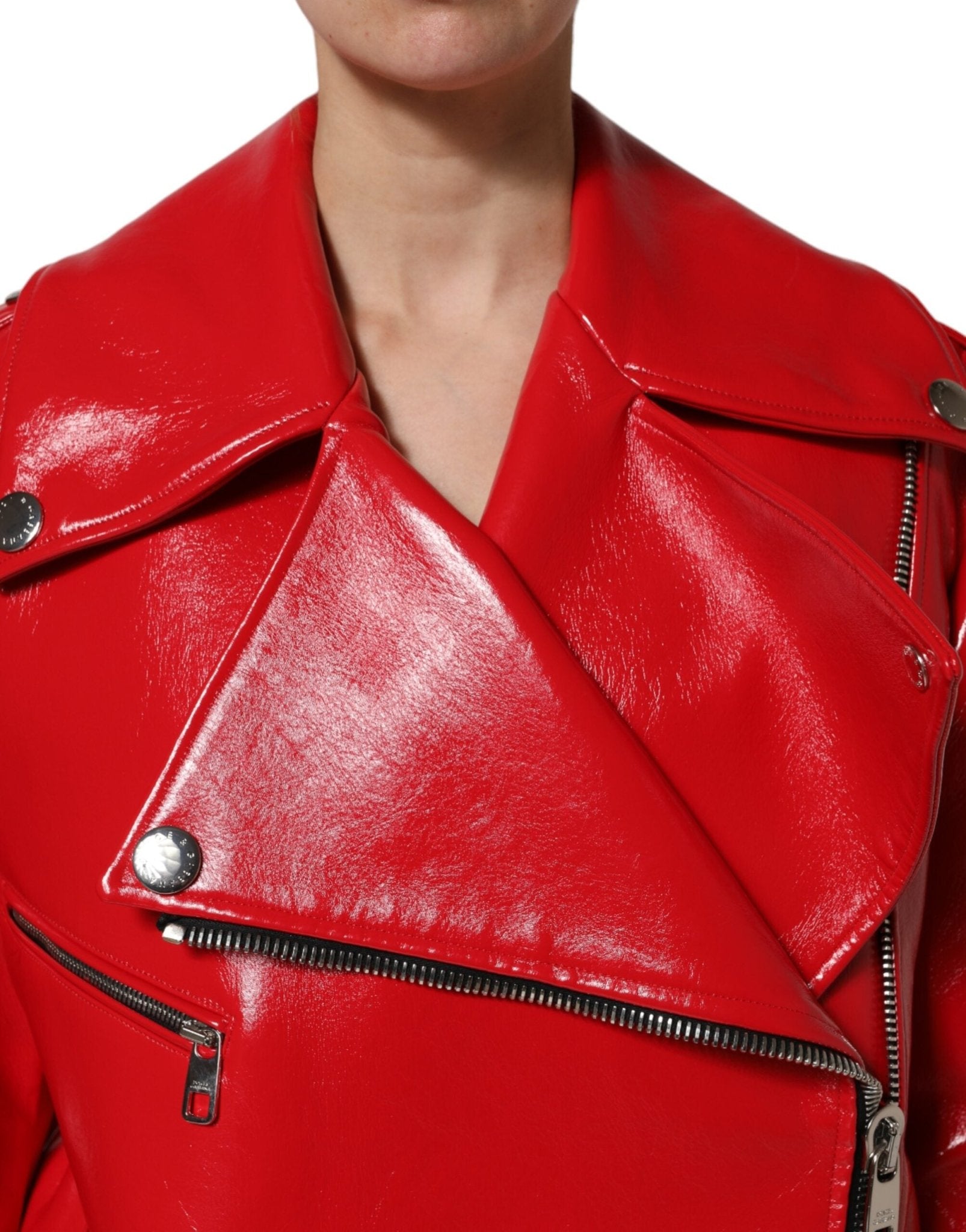 Dolce & Gabbana Red Lambskin Full Zipper Jacket - RIMODA