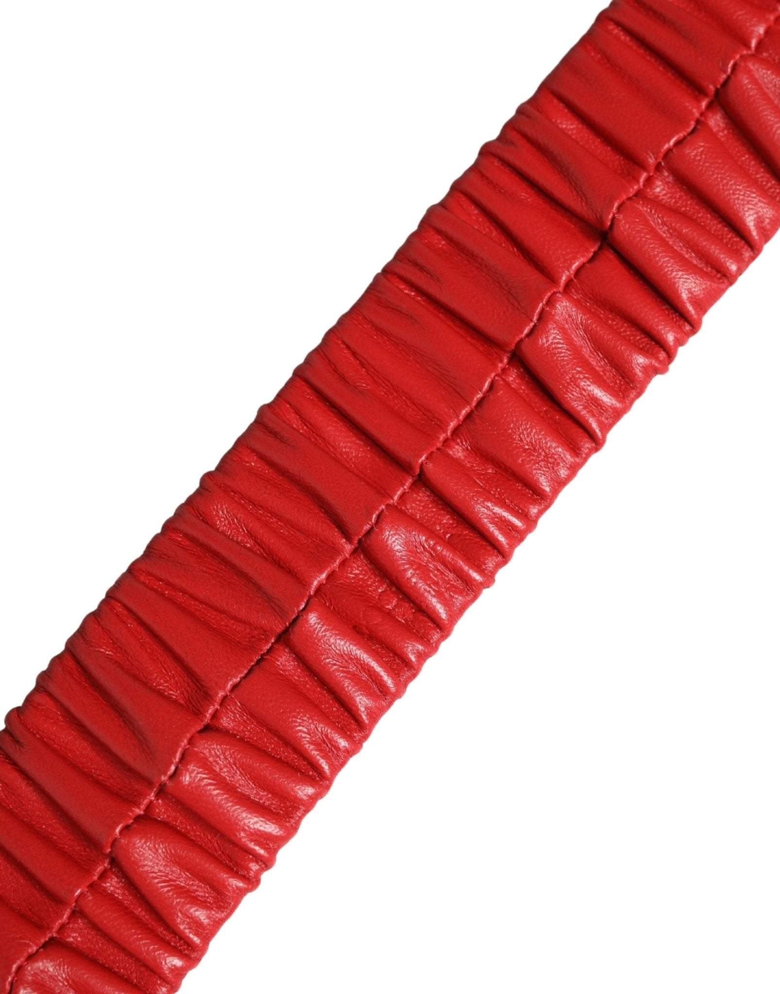 Dolce & Gabbana Red Leather Gold Heart Metal Buckle Belt - RIMODA