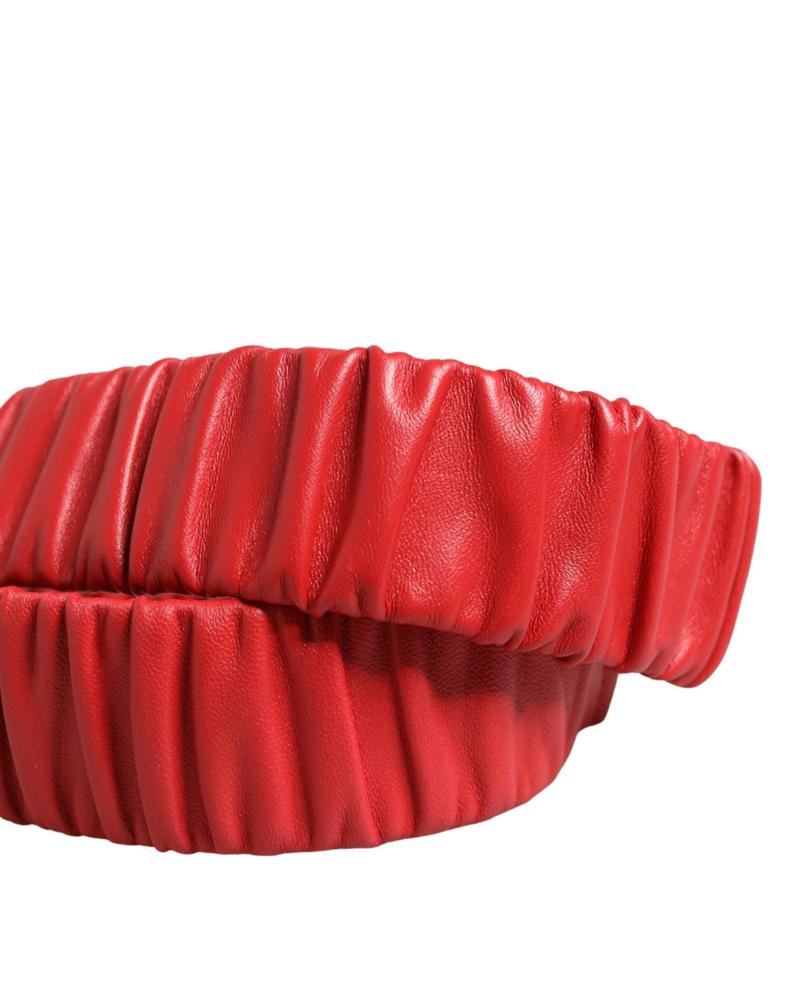 Dolce & Gabbana Red Leather Gold Heart Metal Buckle Belt - RIMODA