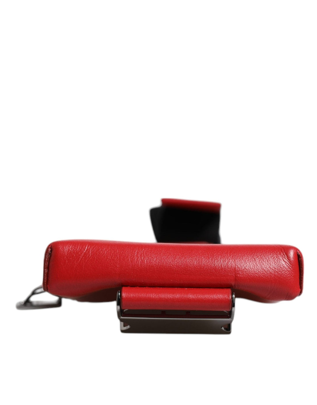 Dolce & Gabbana Red Leather Logo Zip Around Card Holder Wide Strap Wallet - RIMODA