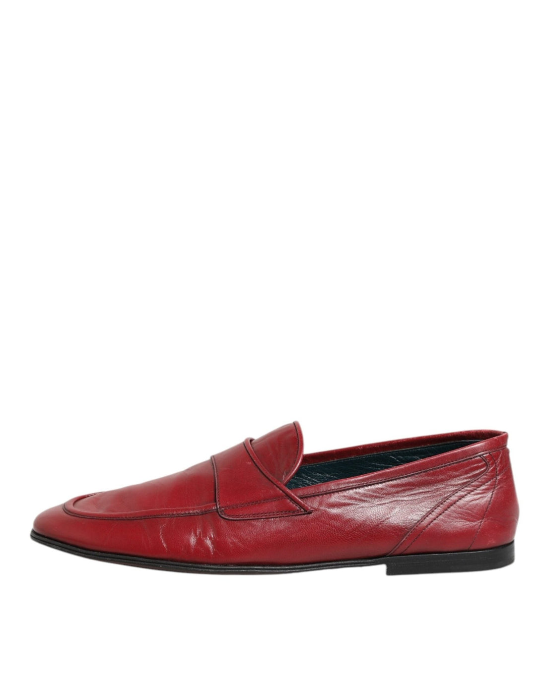 Dolce & Gabbana Red Leather Slip On Dress Men Loafers Shoes - RIMODA