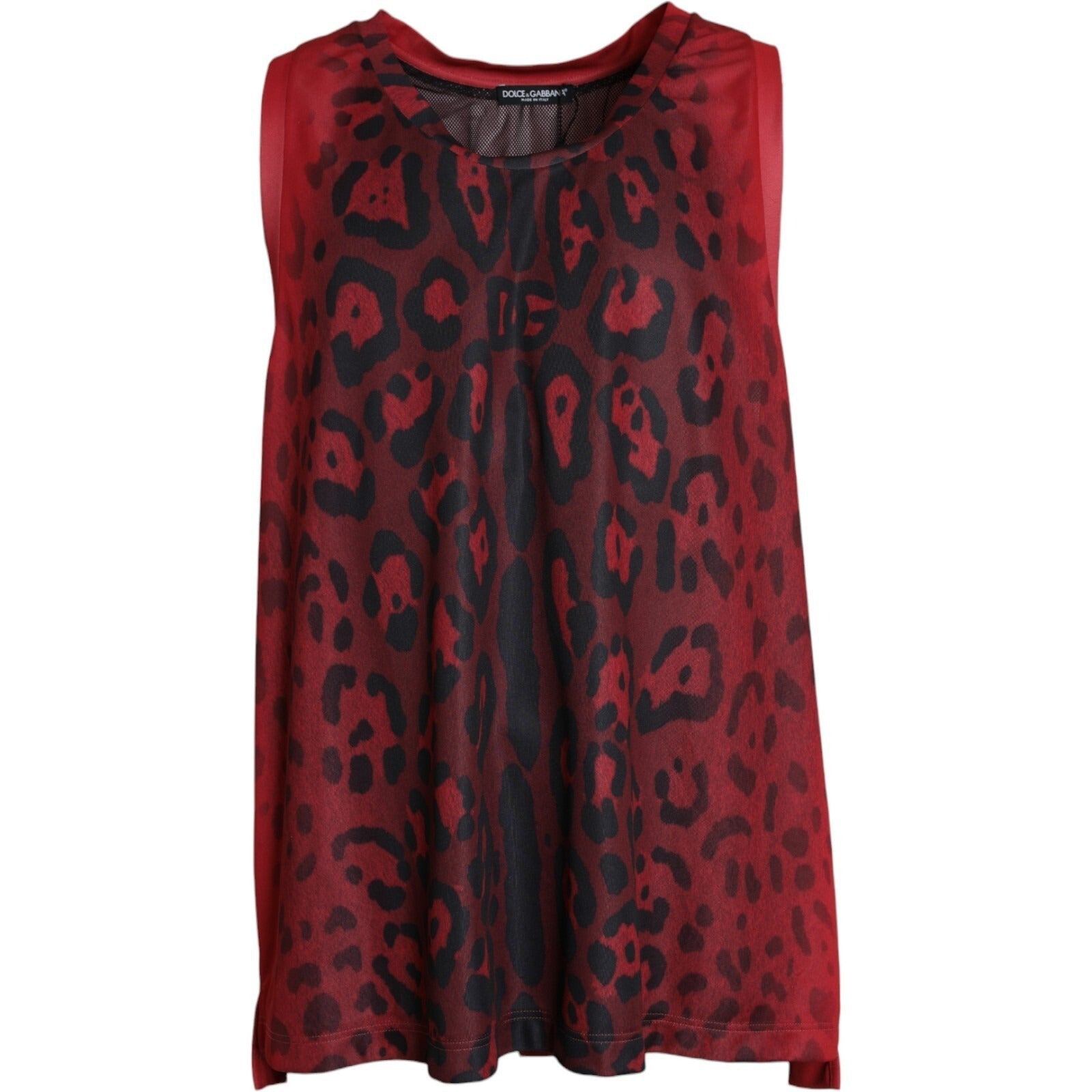 Dolce & Gabbana Red Leopard Print Sleeveless Men Tank T-shirt - RIMODA