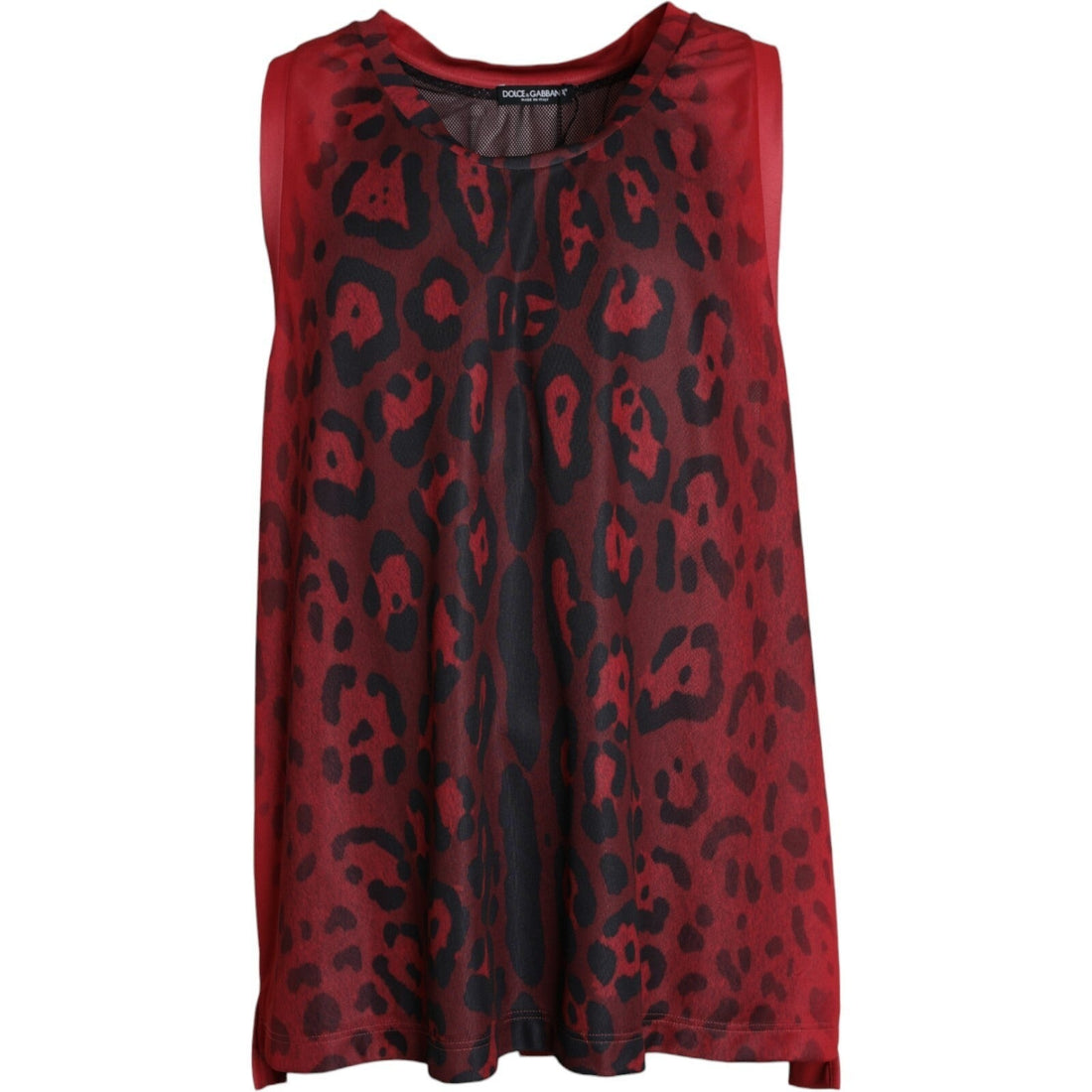 Dolce & Gabbana Red Leopard Print Sleeveless Men Tank T-shirt - RIMODA