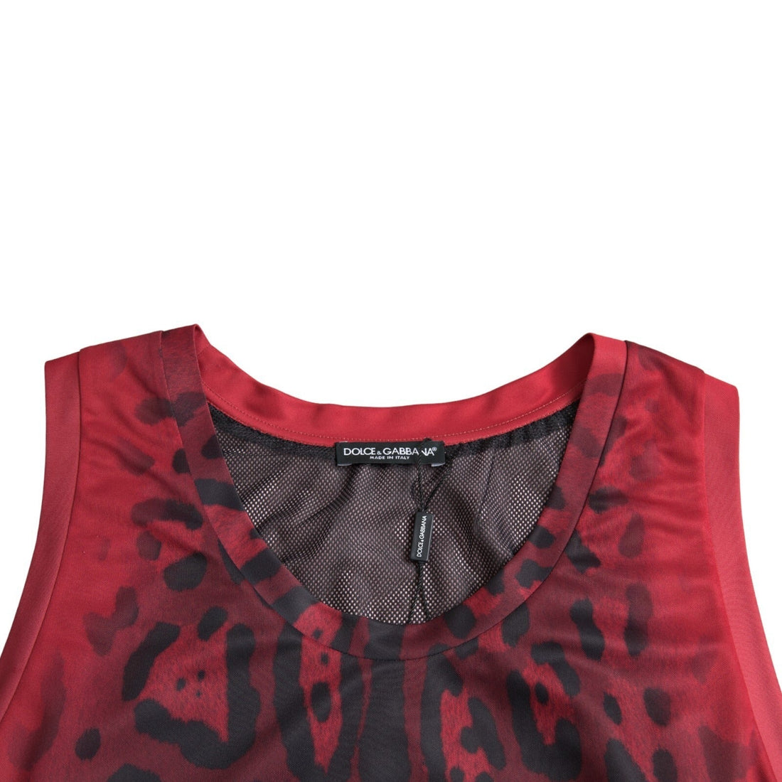 Dolce & Gabbana Red Leopard Print Sleeveless Men Tank T-shirt - RIMODA