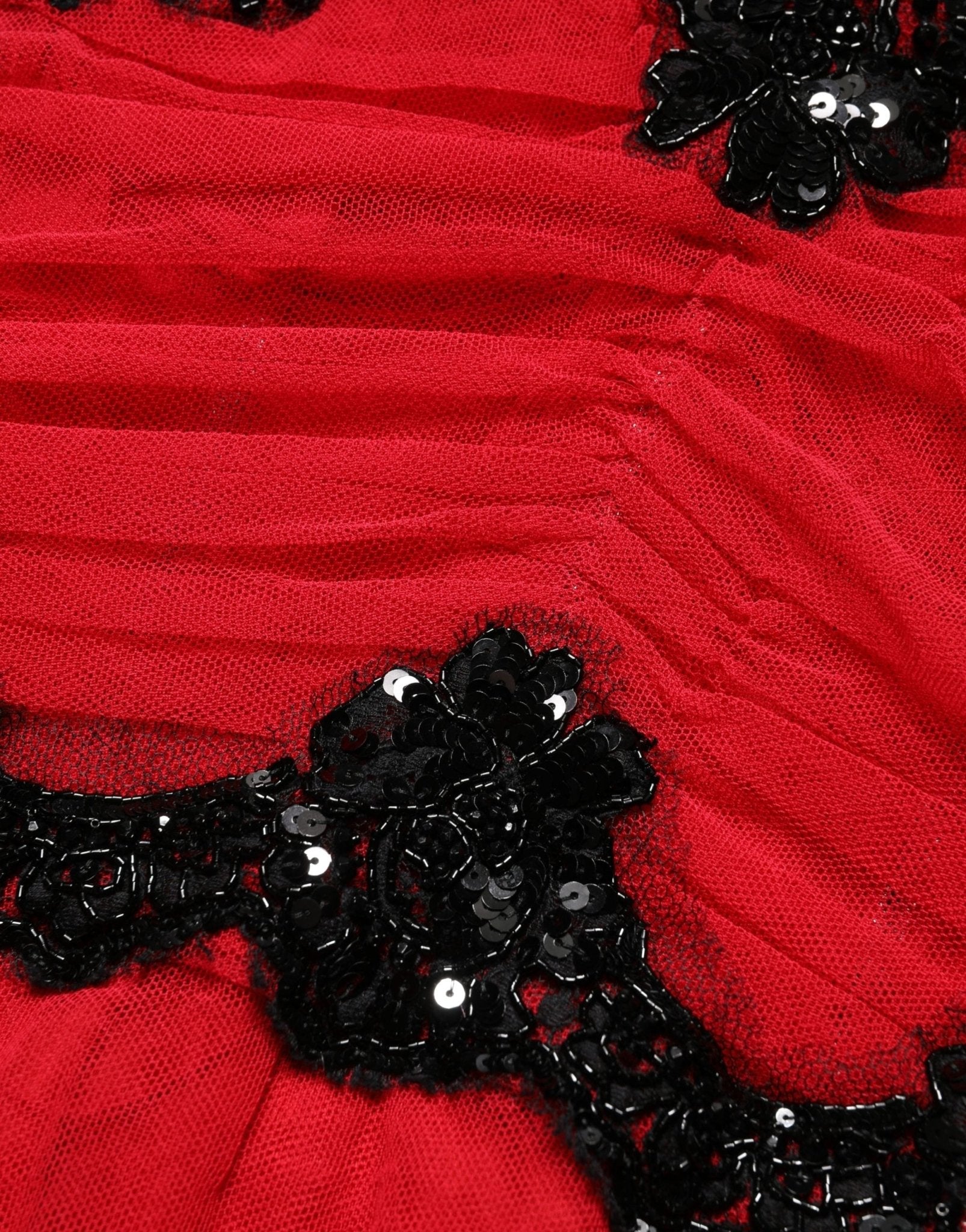 Dolce & Gabbana Red Mesh Trim Bodycon Sheath Midi Dress - RIMODA