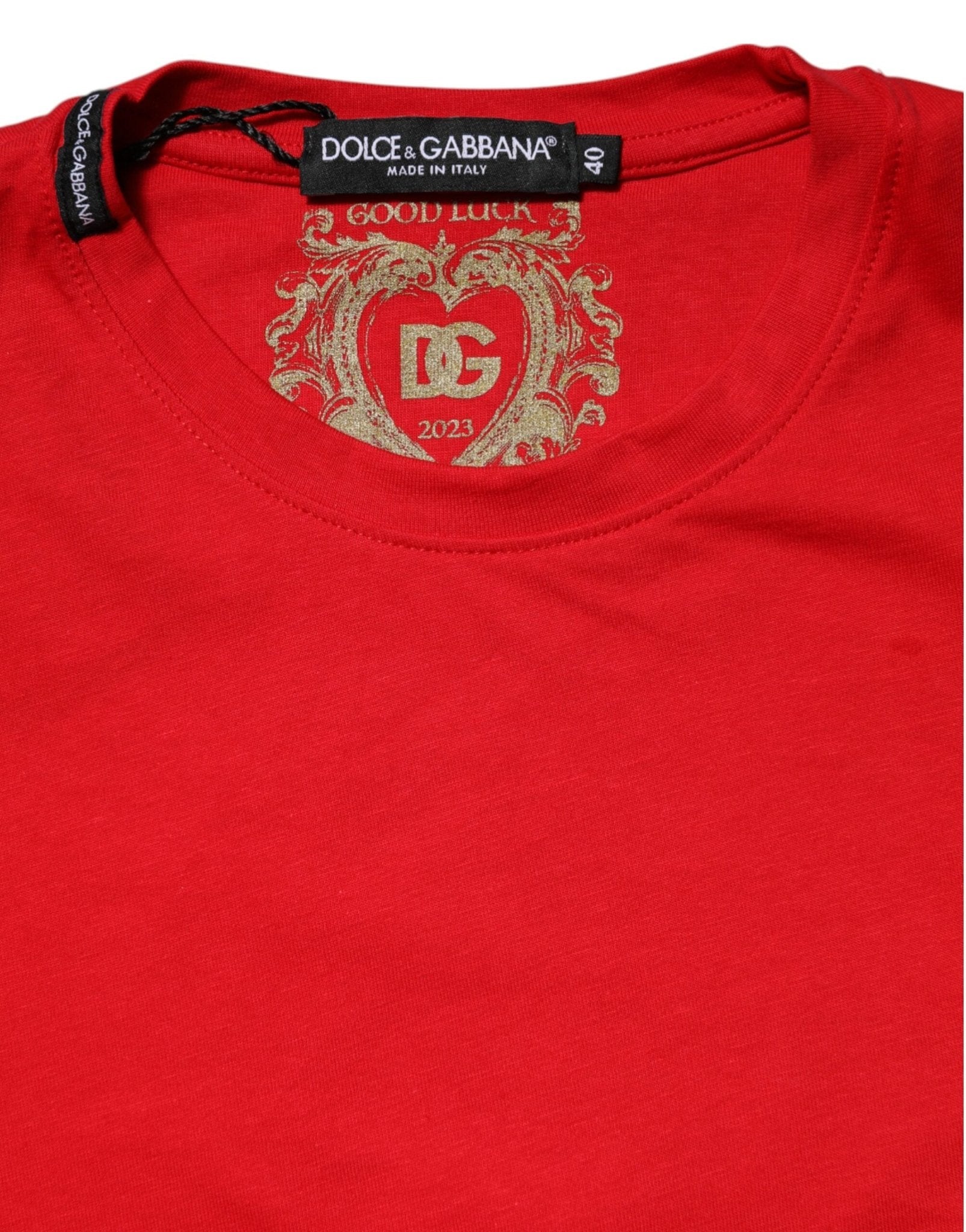 Dolce & Gabbana Red Plain Crew Neck Short Sleeves T-shirt - RIMODA