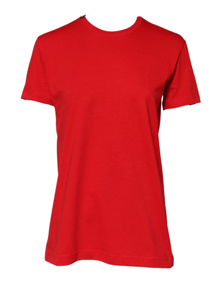 Dolce & Gabbana Red Plain Short Sleeves Crew Neck Top T-shirt - RIMODA