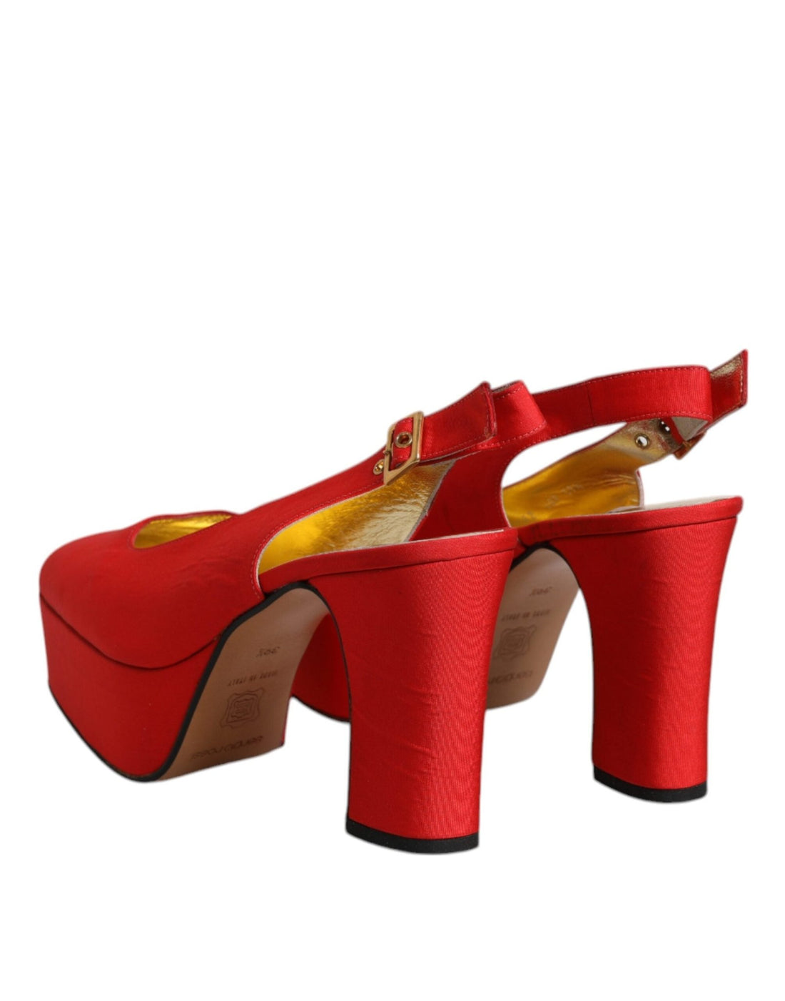 Dolce & Gabbana Red Platform Slingback Heels Sandals Shoes - RIMODA