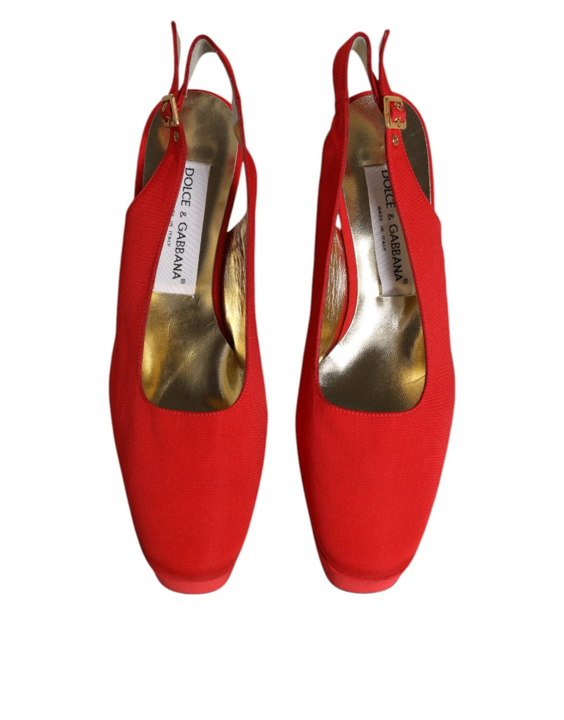 Dolce & Gabbana Red Platform Slingback Heels Sandals Shoes - RIMODA