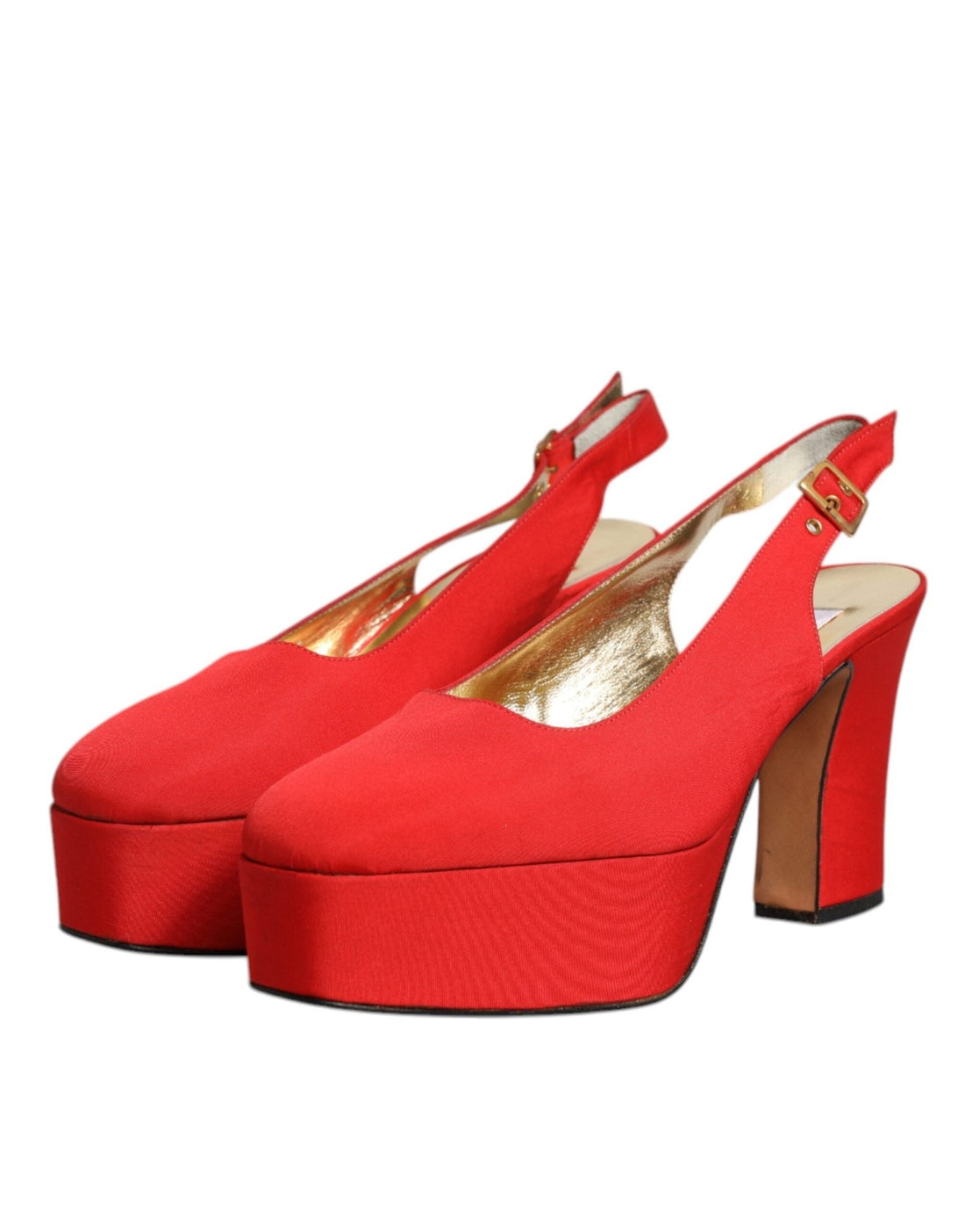 Dolce & Gabbana Red Platform Slingback Heels Sandals Shoes - RIMODA