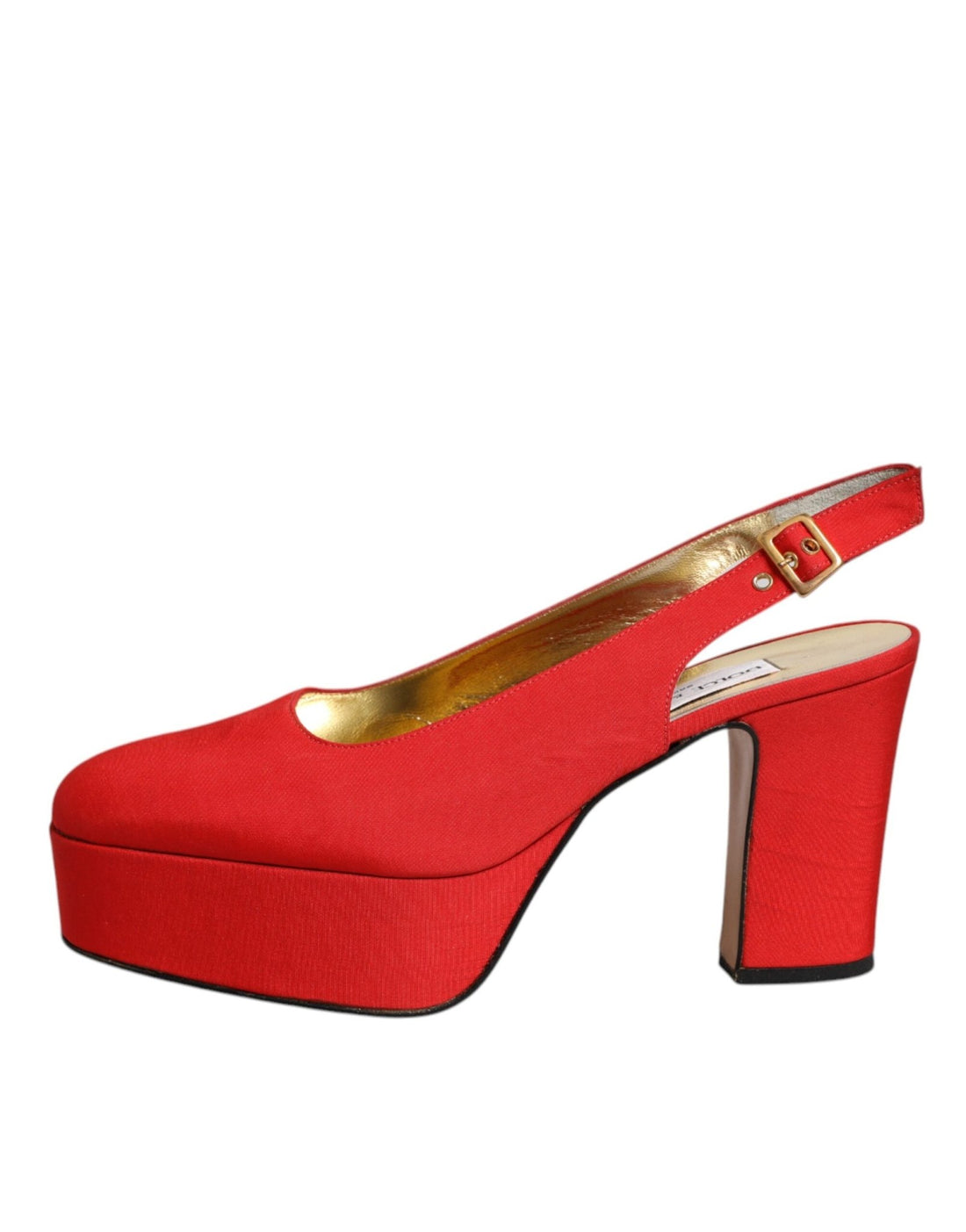 Dolce & Gabbana Red Platform Slingback Heels Sandals Shoes - RIMODA
