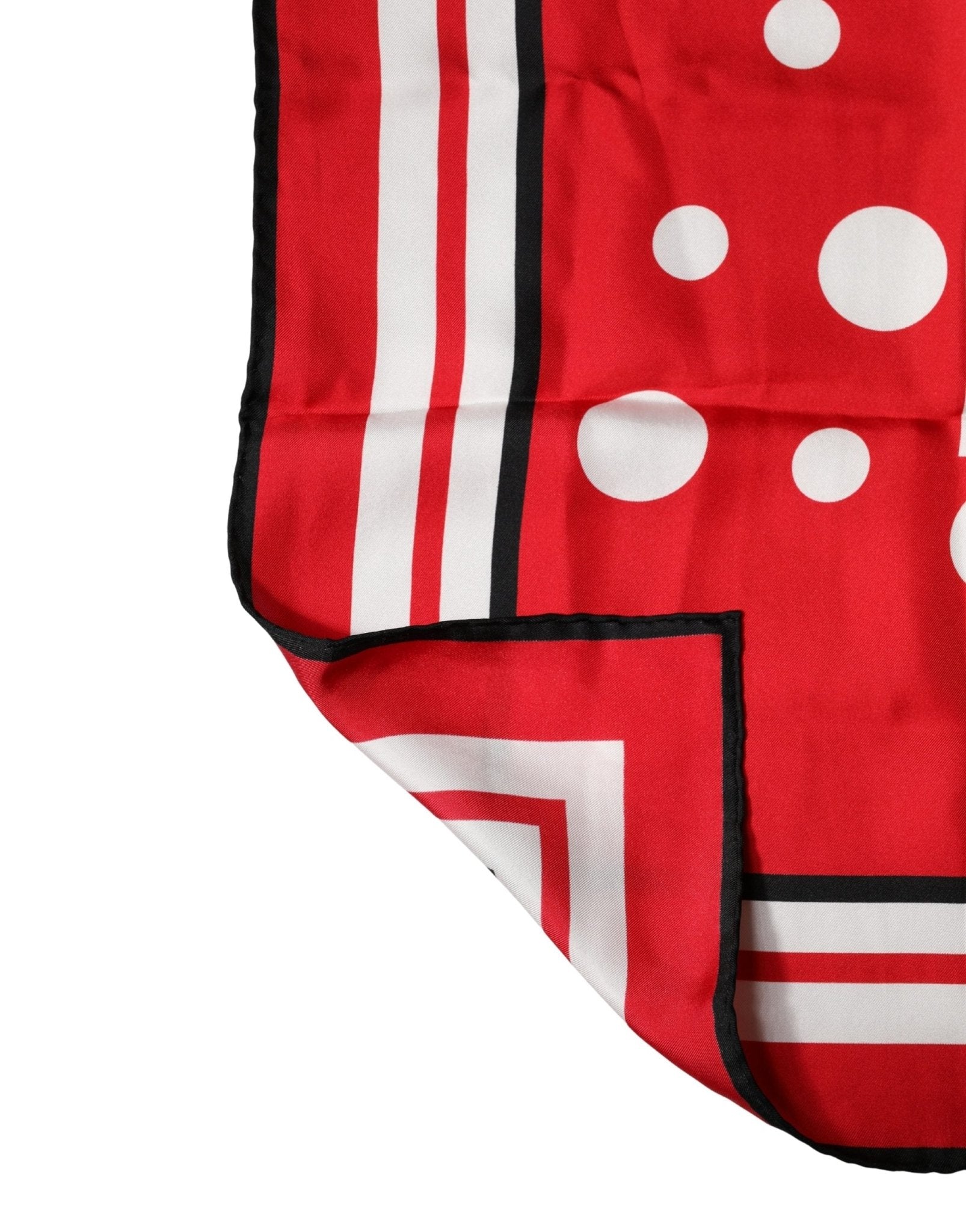 Dolce & Gabbana Red Polka Dot Print Silk Square Foulard Scarf - RIMODA