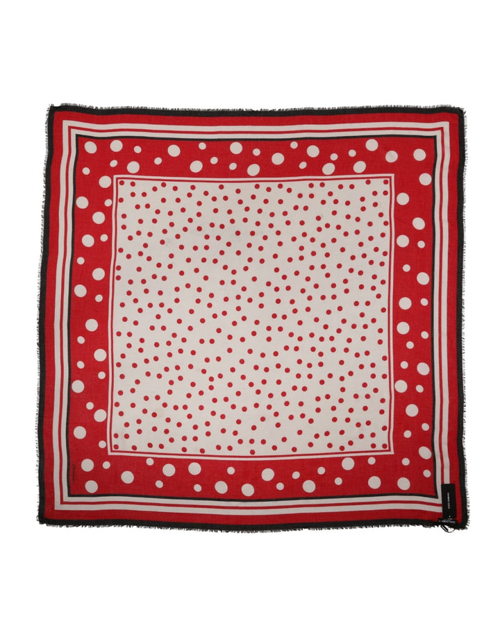 Dolce & Gabbana Red Polka Dot Print Square Stole 137cm x 134.5cm Scarf - RIMODA
