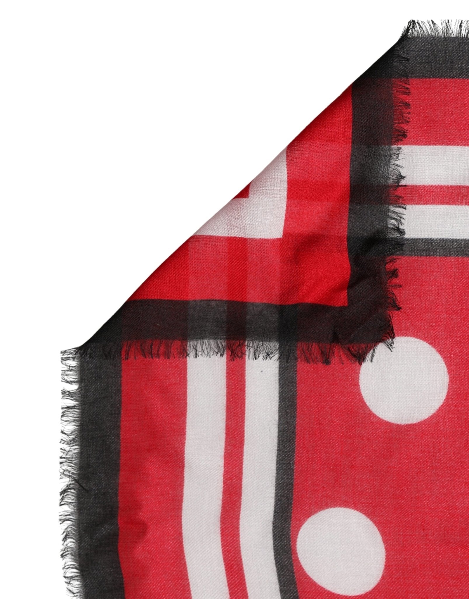Dolce & Gabbana Red Polka Dot Print Square Stole 137cm x 134.5cm Scarf - RIMODA