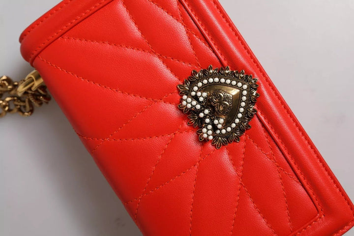 Dolce & Gabbana Red Quilted Devotion Crossbody 11 PRO Phone case bag - RIMODA