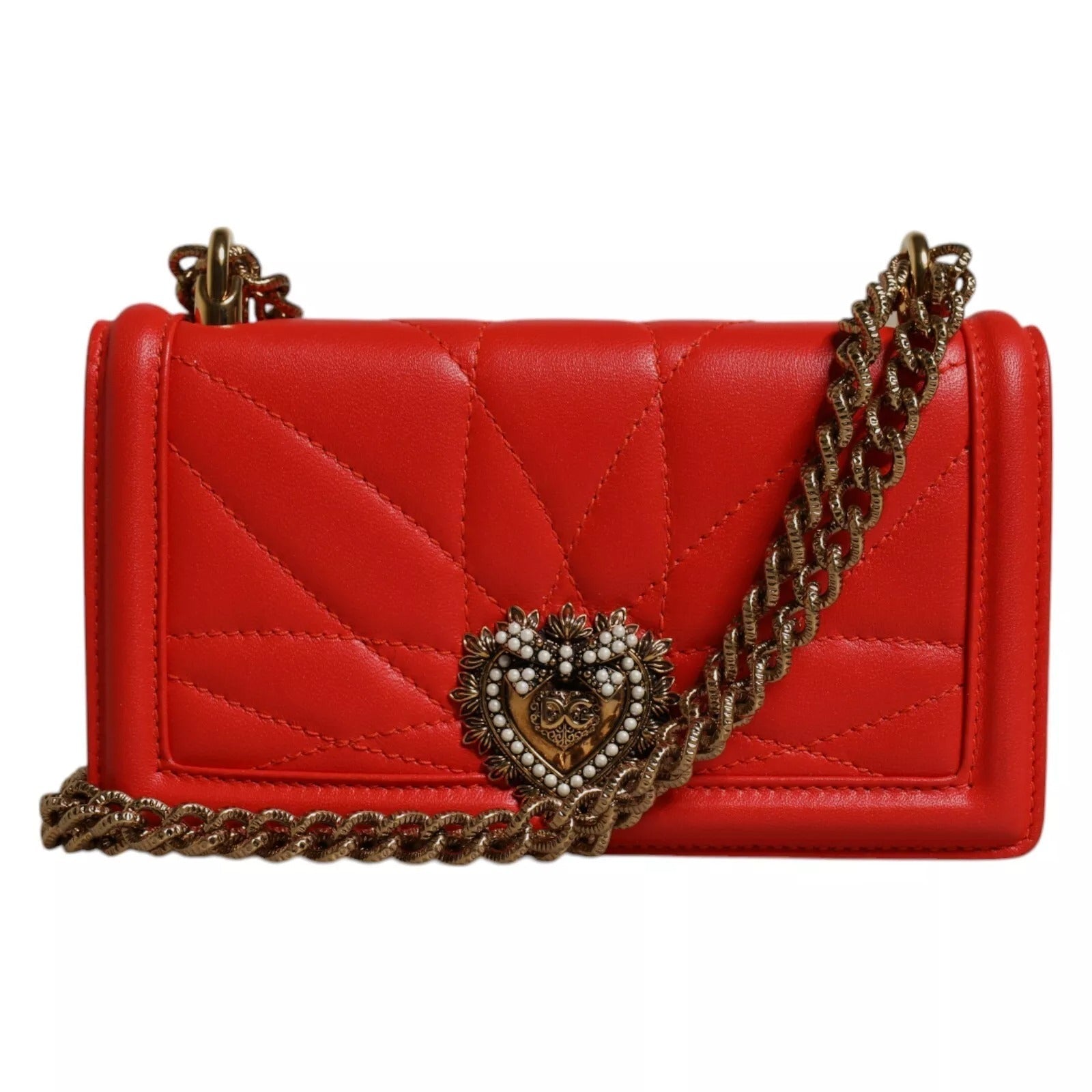 Dolce & Gabbana Red Quilted Devotion Crossbody 11 PRO Phone case bag - RIMODA
