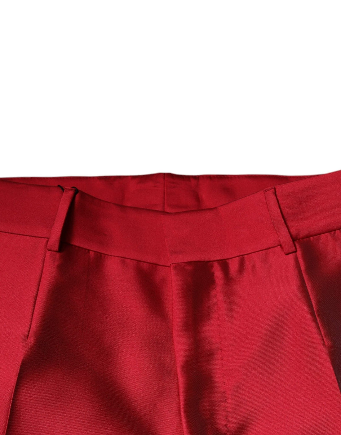 Dolce & Gabbana Red Silk Slim Fit Mid Waist Dress Formal Pants - RIMODA