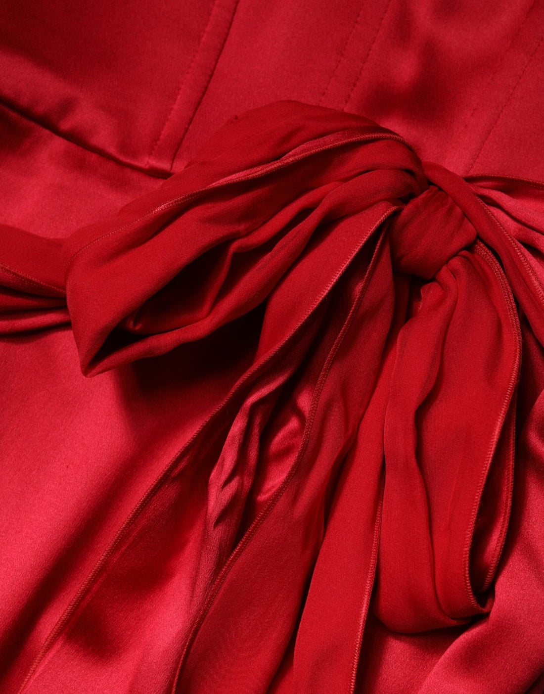 Dolce & Gabbana Red Silk Strapless Sheath Long Gown Dress - RIMODA