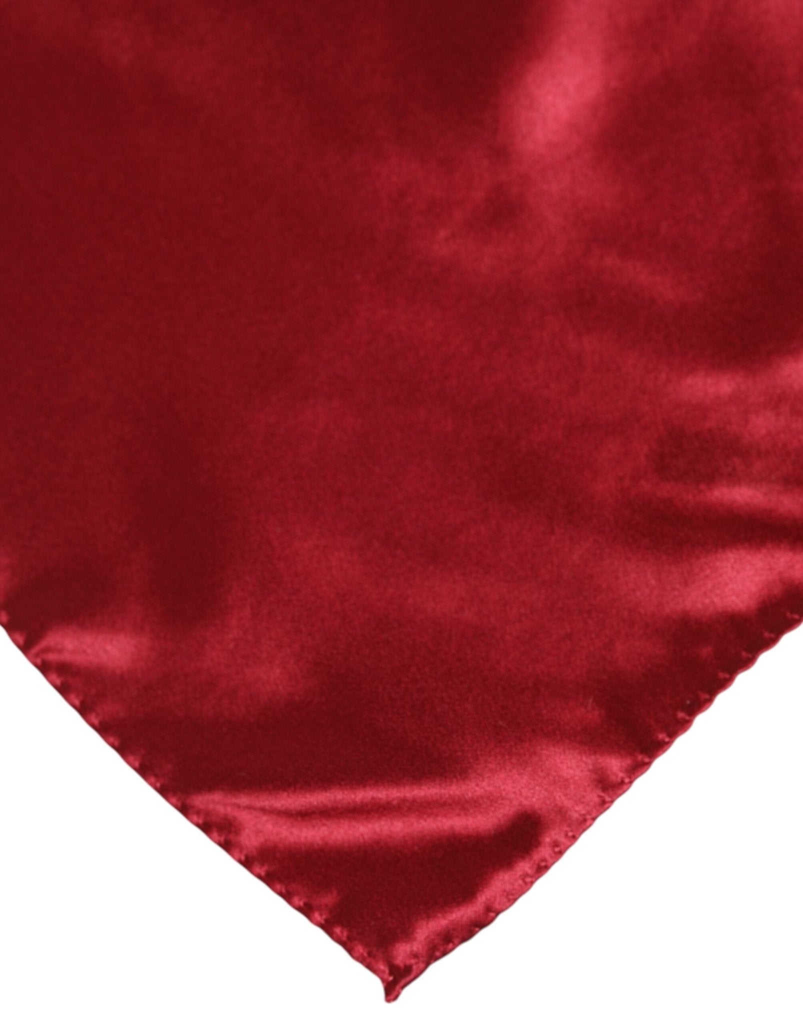 Dolce & Gabbana Red Solid Satin Silk Square Handkerchief Scarf - RIMODA