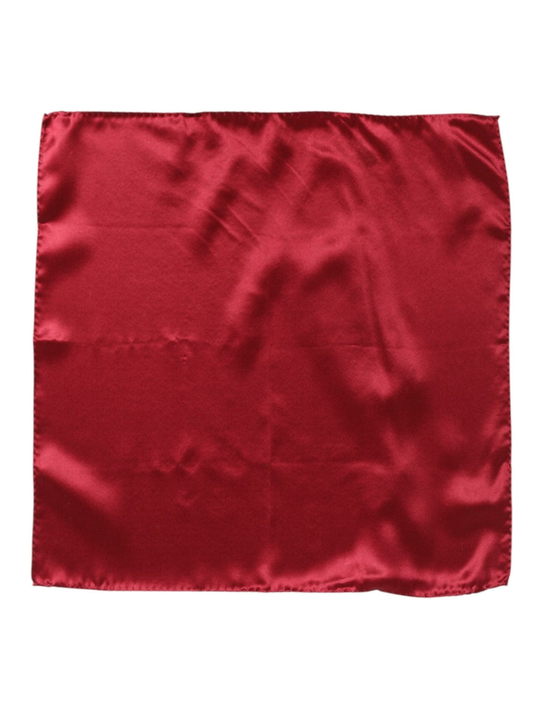 Dolce & Gabbana Red Solid Satin Silk Square Handkerchief Scarf - RIMODA