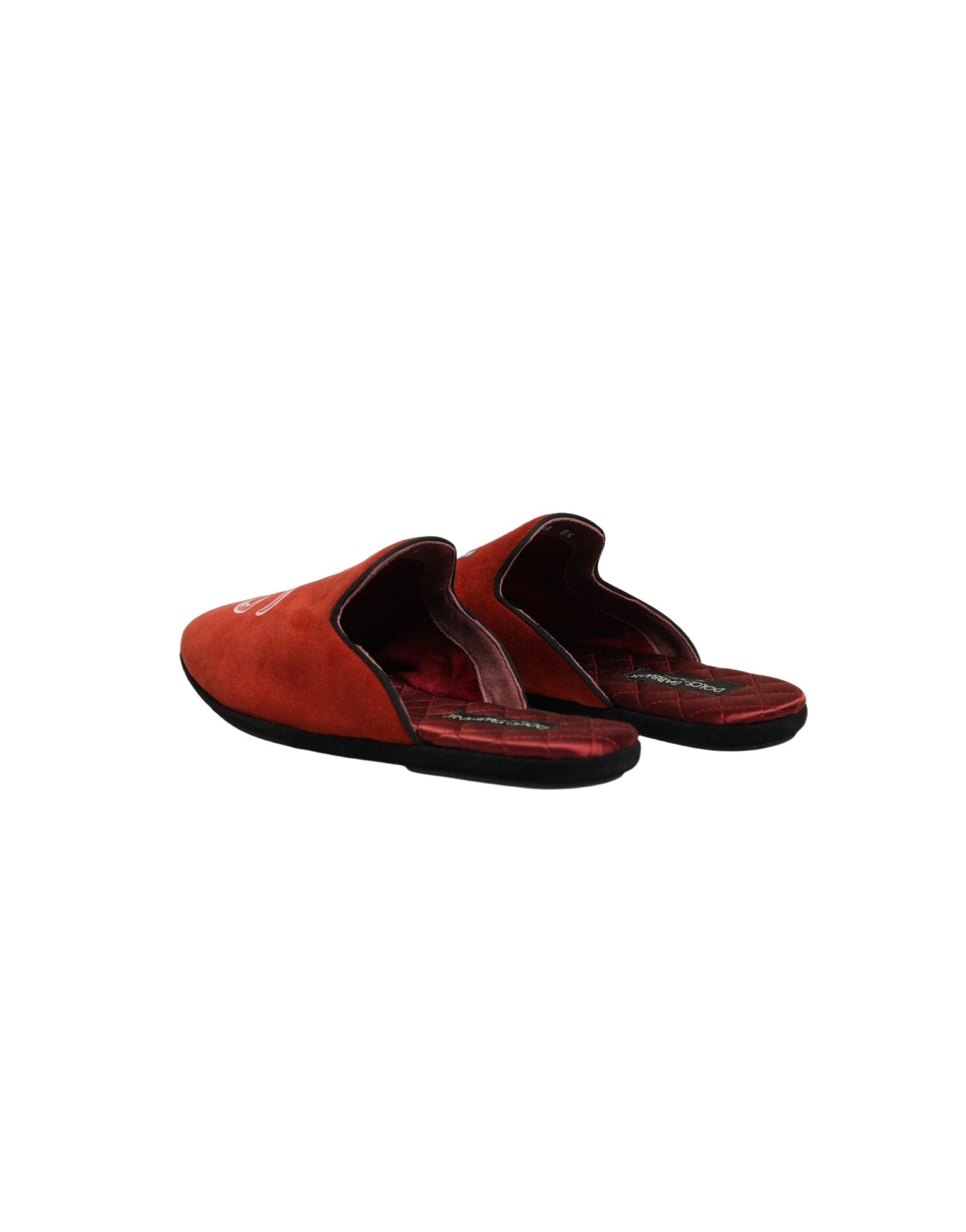 Dolce & Gabbana Red Suede DG King Men House Slipper Shoes - RIMODA