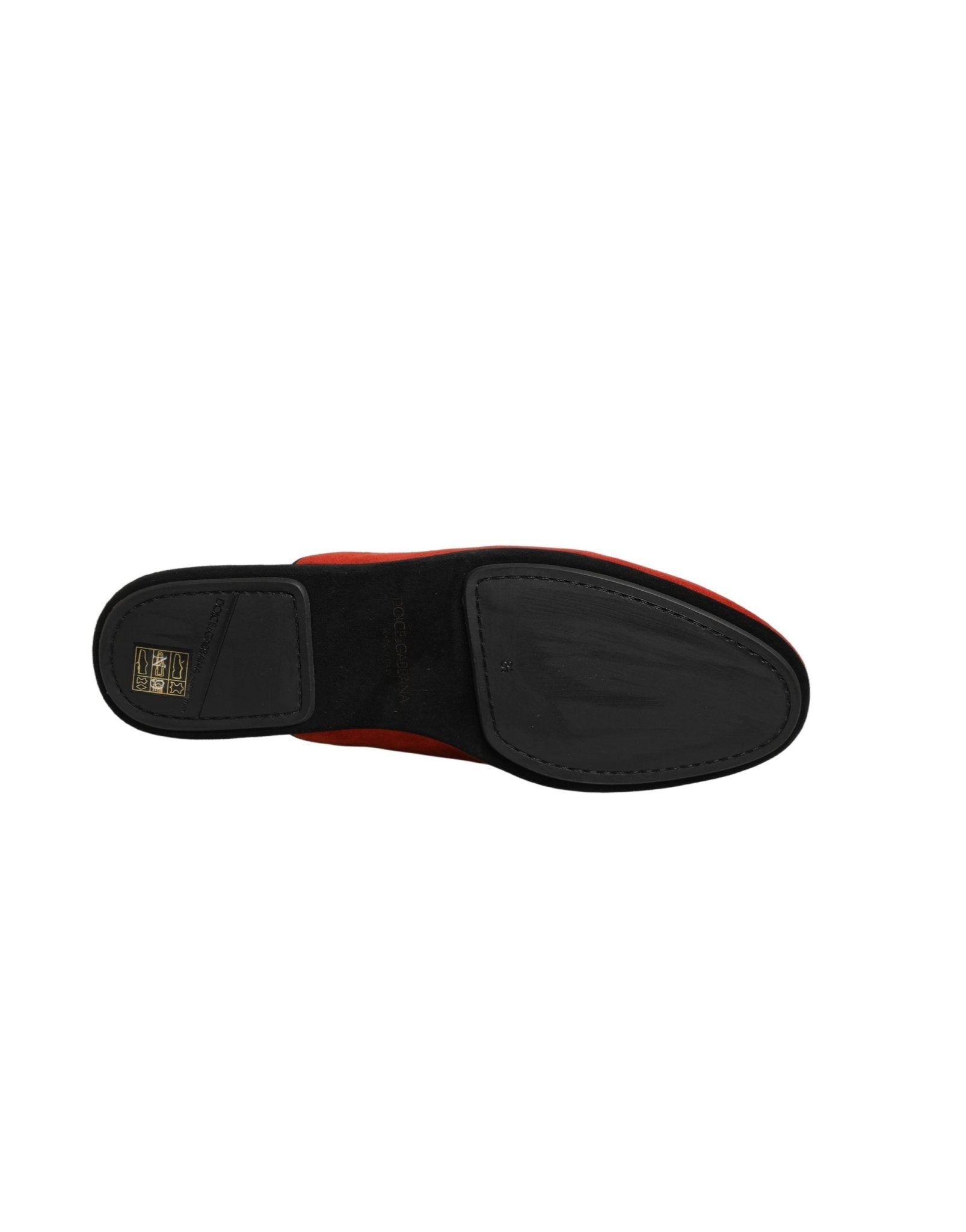 Dolce & Gabbana Red Suede DG King Men House Slipper Shoes - RIMODA