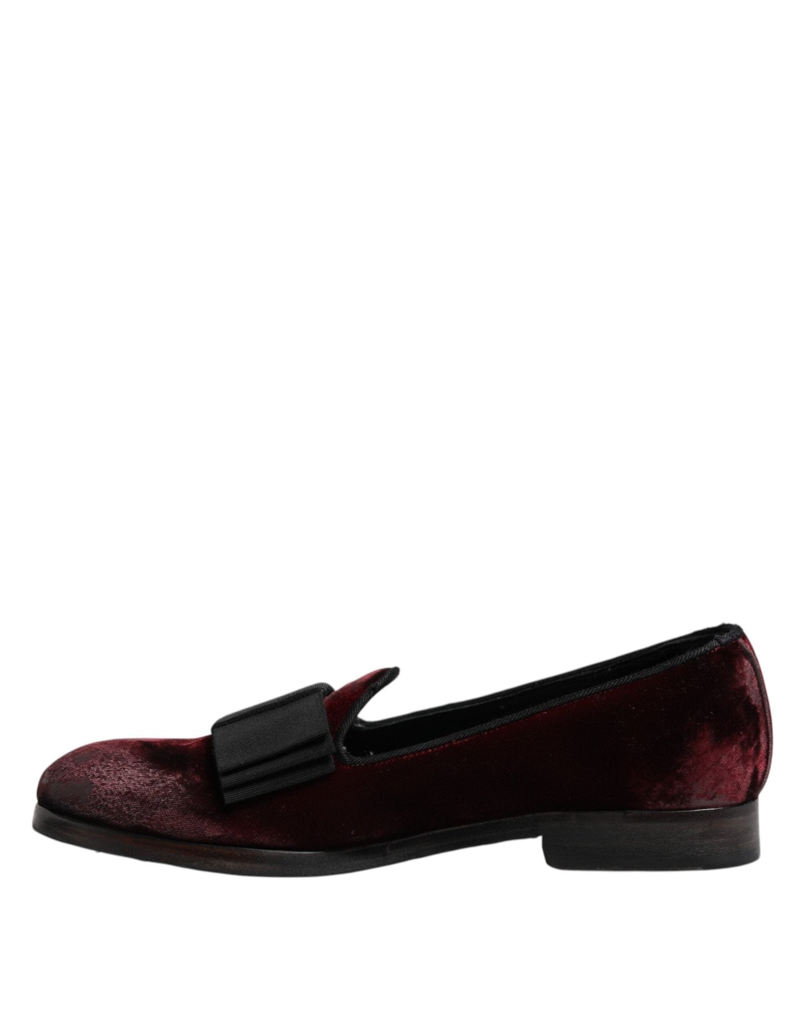 Dolce & Gabbana Red Velvet Men Slip On Loafers Dress Shoes - RIMODA