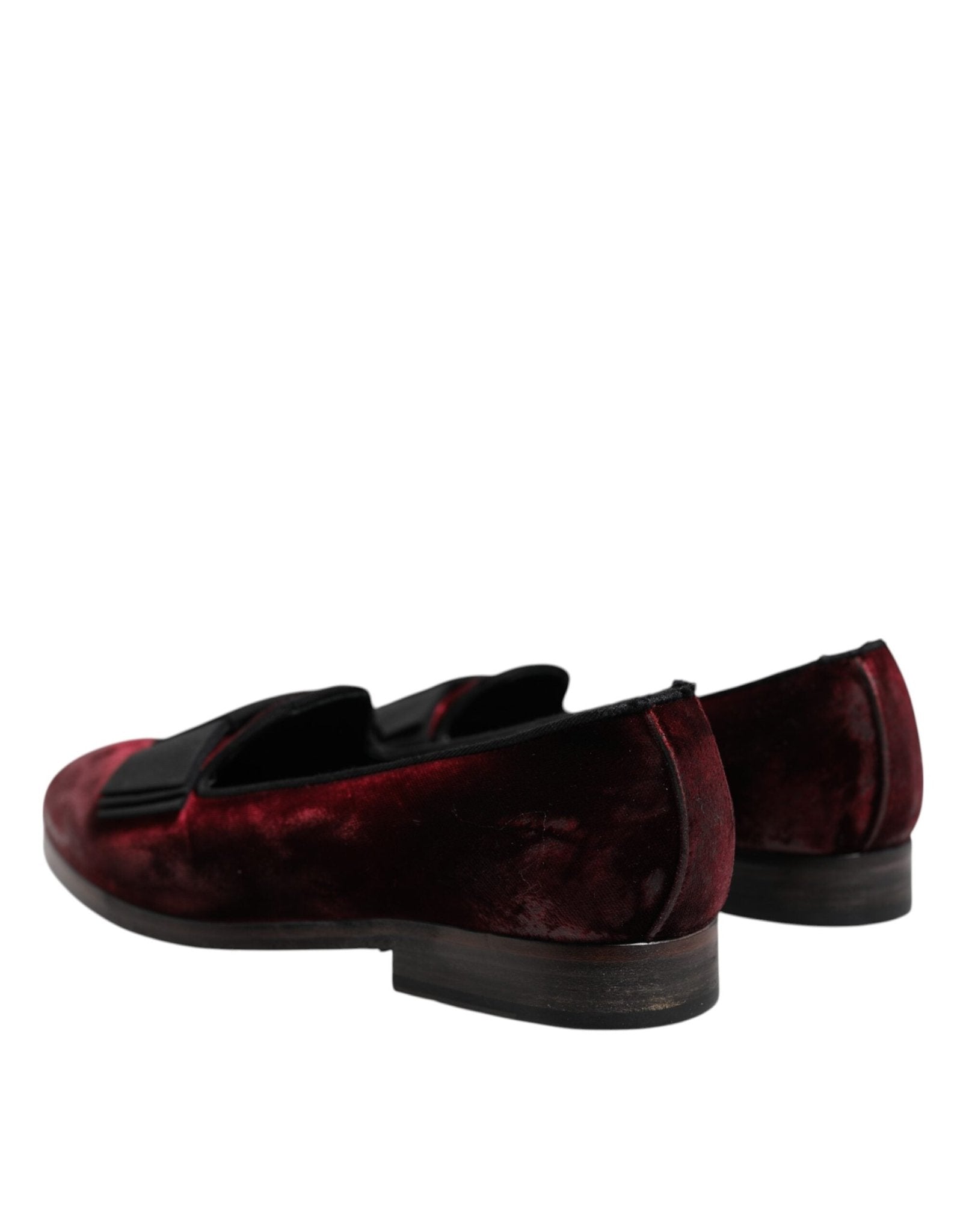 Dolce & Gabbana Red Velvet Men Slip On Loafers Dress Shoes - RIMODA