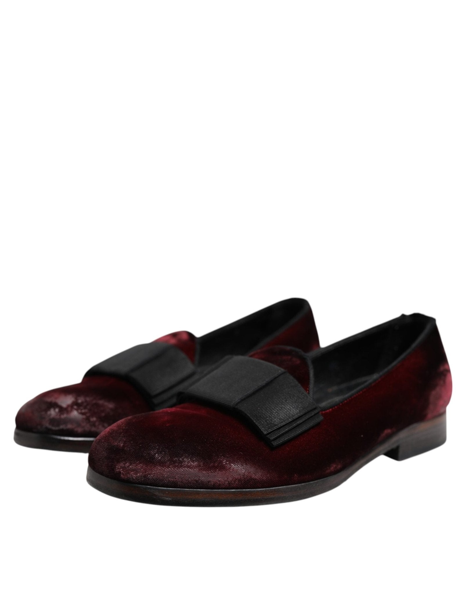 Dolce & Gabbana Red Velvet Men Slip On Loafers Dress Shoes - RIMODA