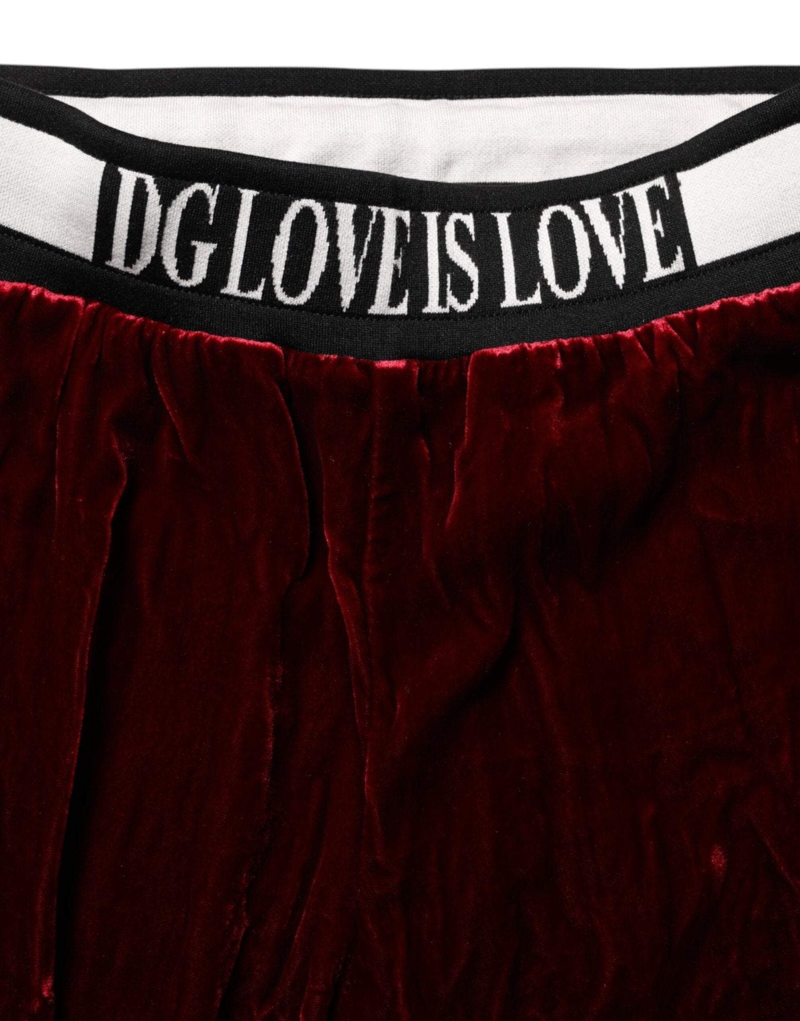 Dolce & Gabbana Red Viscose DG Logo Mid Waist Pants - RIMODA