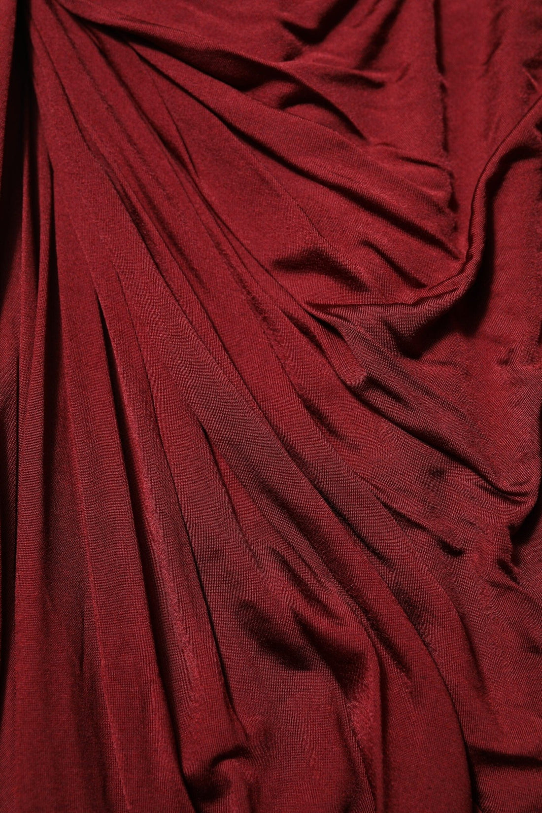 Dolce & Gabbana Red Viscose Fitted One Shoulder Midi Dress - RIMODA