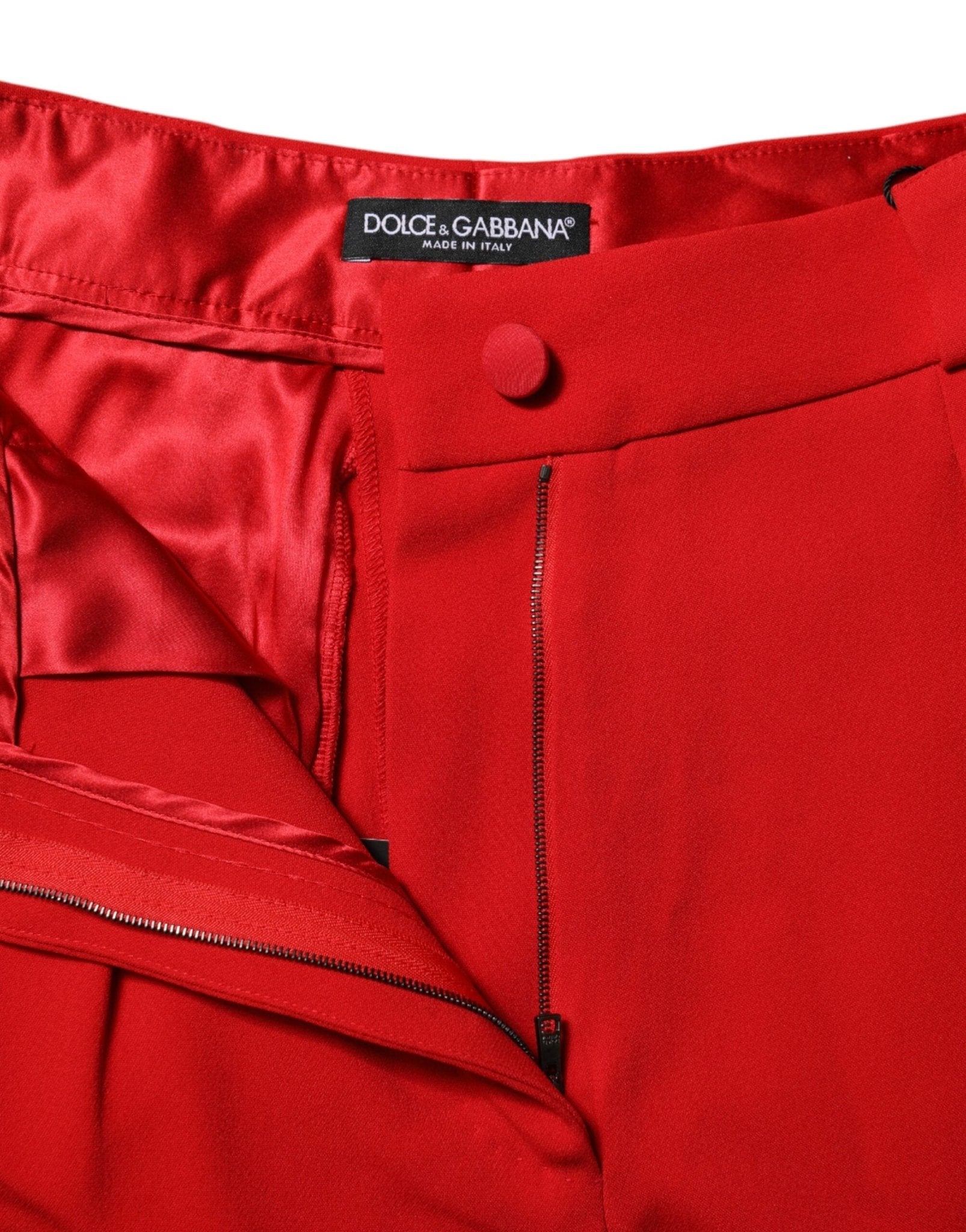 Dolce & Gabbana Red Viscose High Waist Tapered Pants - RIMODA