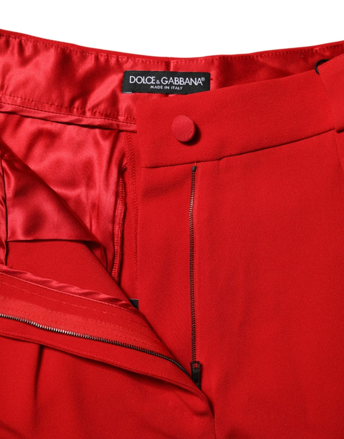Dolce & Gabbana Red Viscose High Waist Tapered Pants - RIMODA