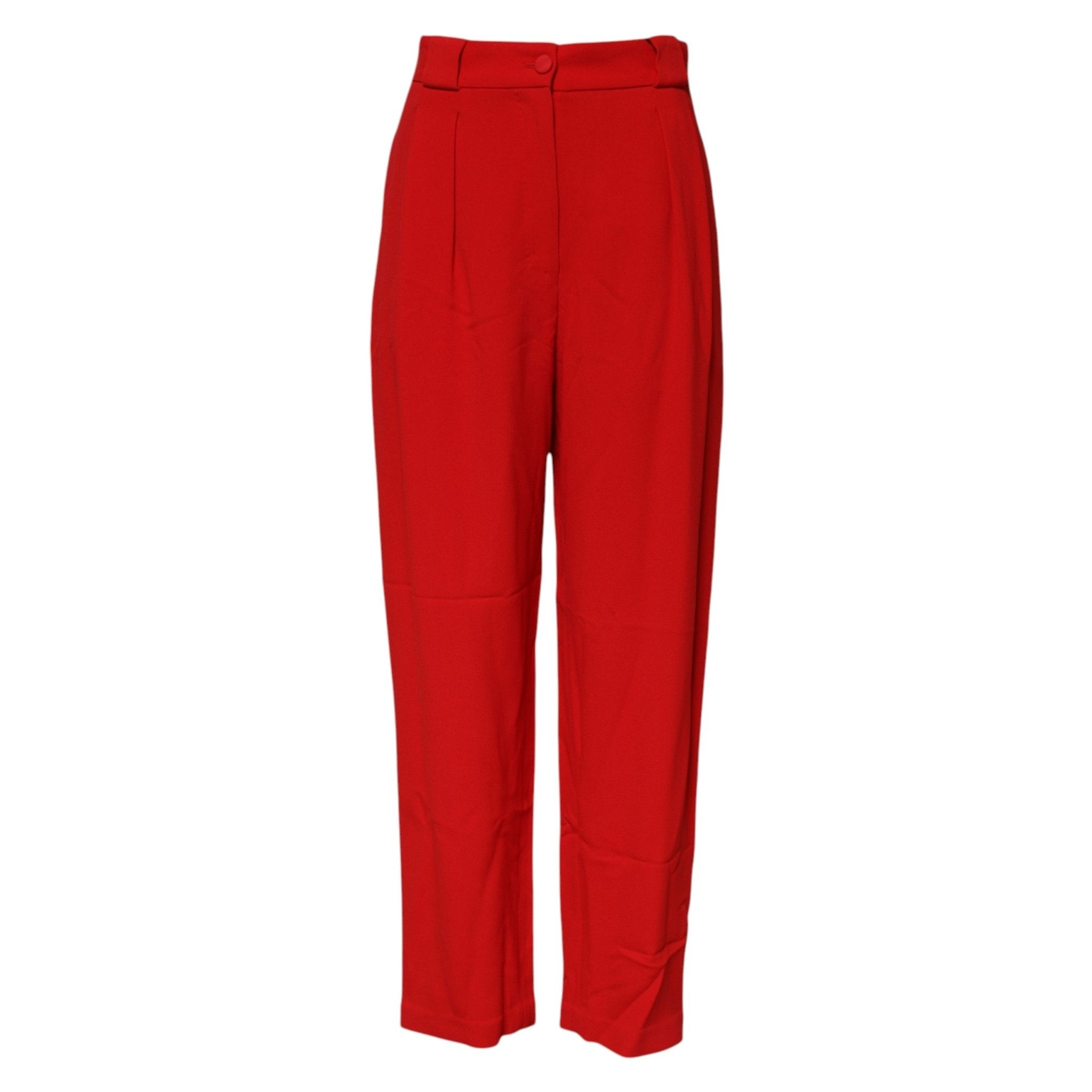 Dolce & Gabbana Red Viscose High Waist Tapered Pants - RIMODA