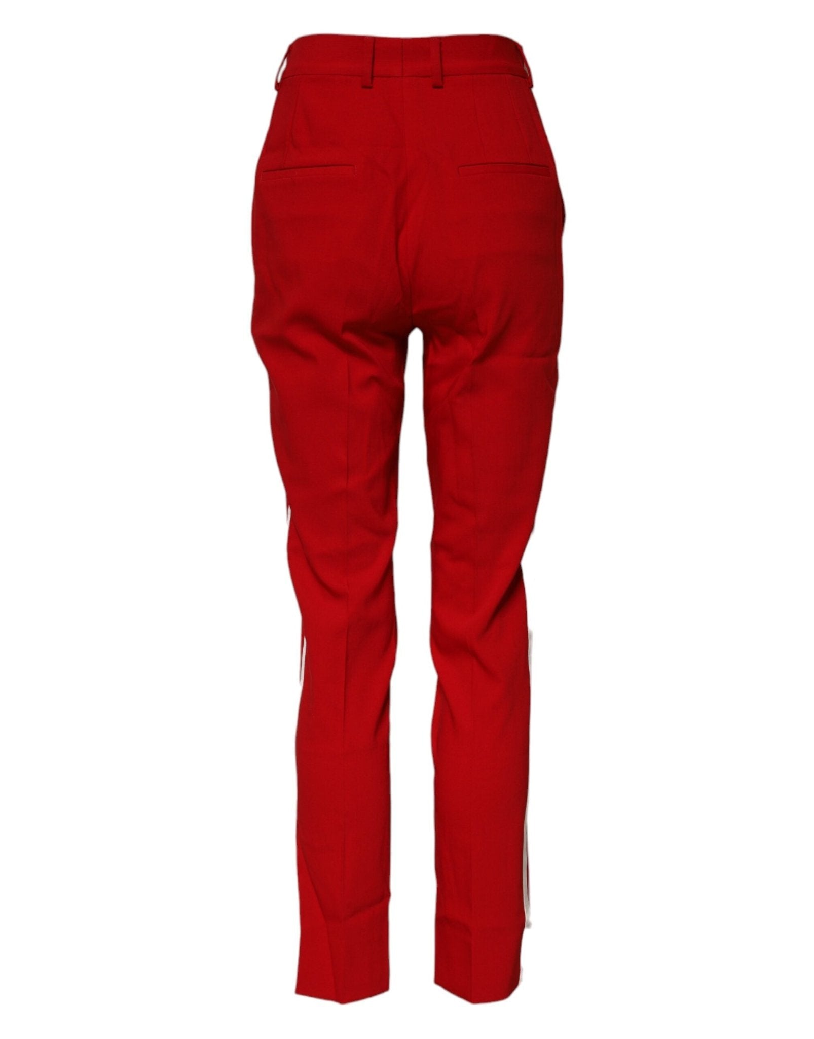 Dolce & Gabbana Red Wool Mid Waisted Tapered Pants - RIMODA