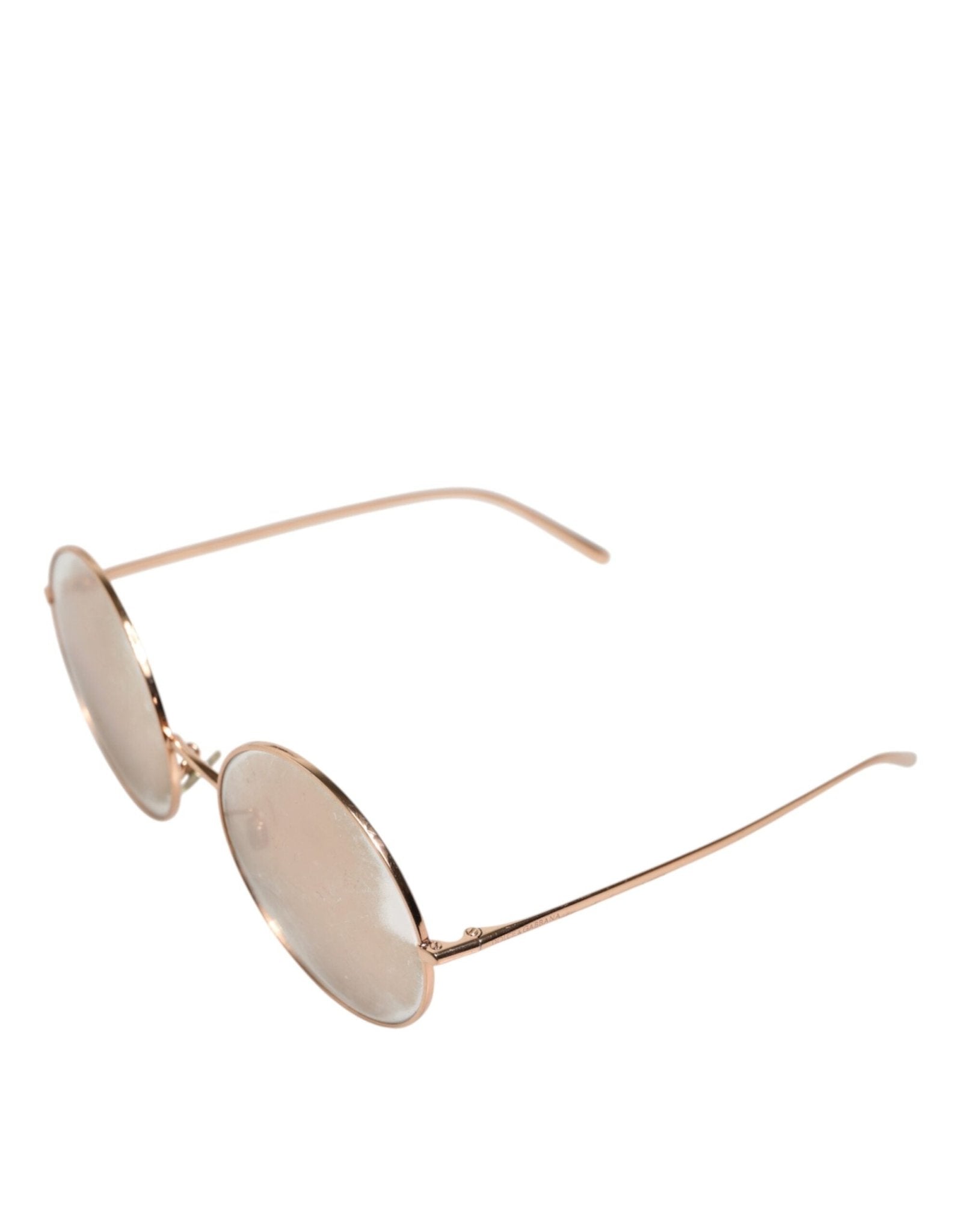 Dolce & Gabbana Rose Gold Plated Round Lenses Shades Eyewear Sunglasses - RIMODA