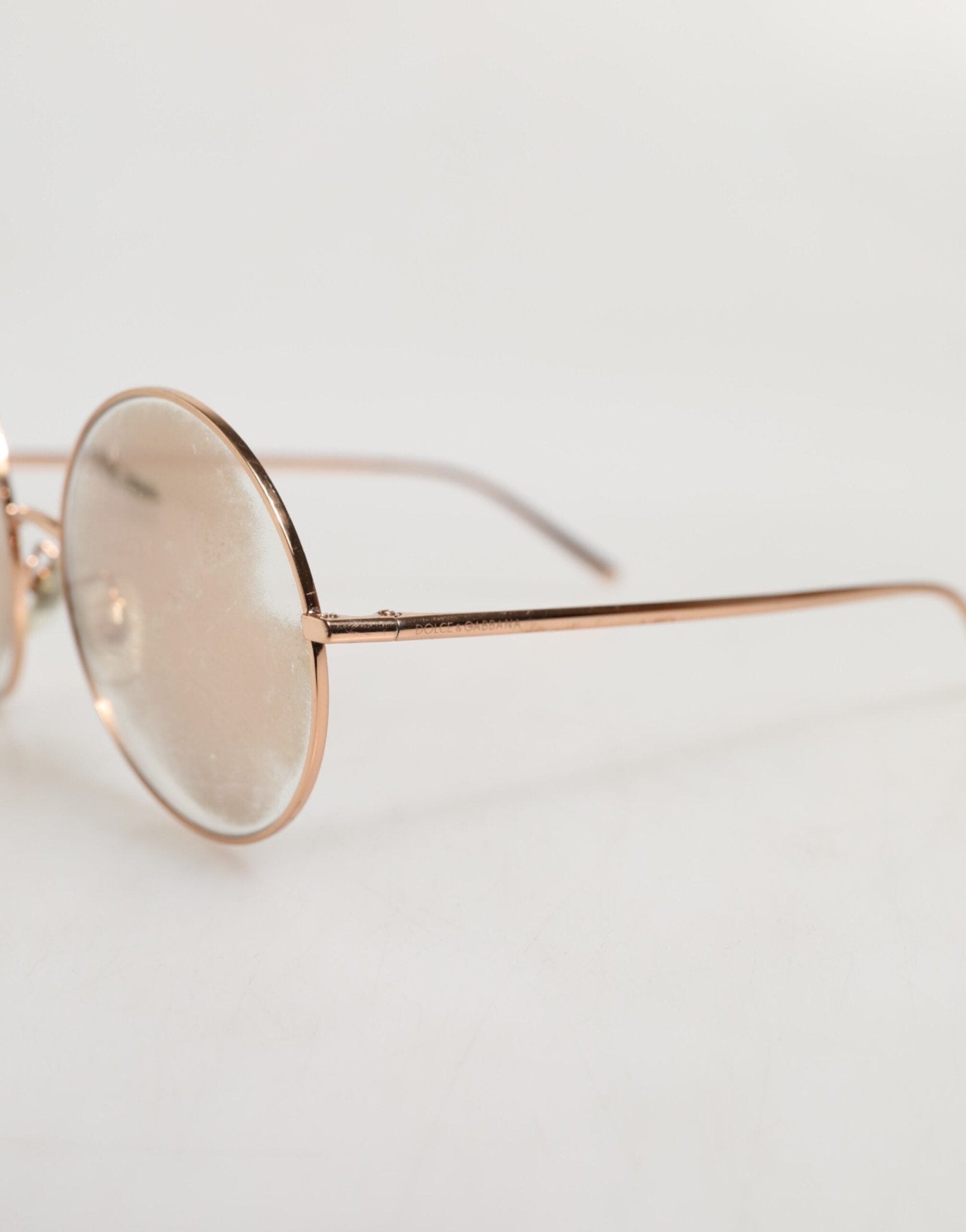 Dolce & Gabbana Rose Gold Plated Round Lenses Shades Eyewear Sunglasses - RIMODA