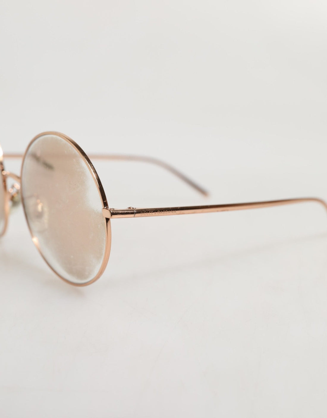 Dolce & Gabbana Rose Gold Plated Round Lenses Shades Eyewear Sunglasses - RIMODA