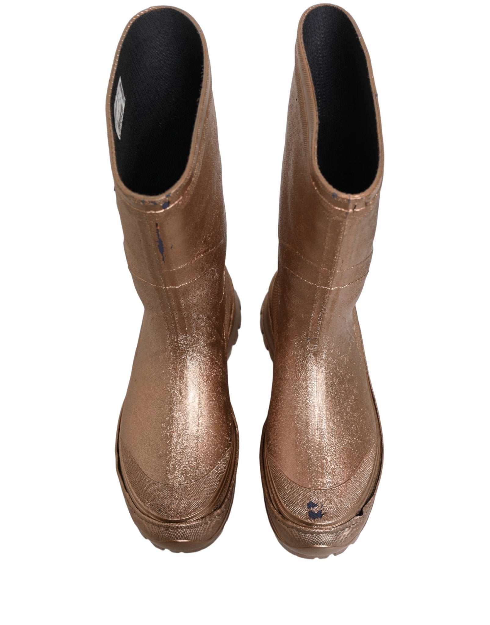 Dolce & Gabbana Rose Gold PVC Pull On Rain Boots Men Shoes - RIMODA