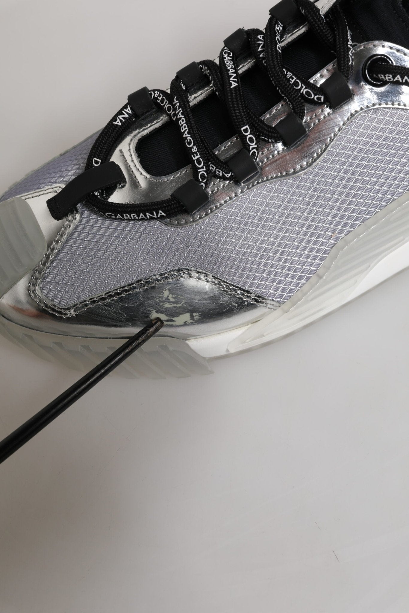Dolce & Gabbana Silver Black Nylon NS1 Low Top Men Sneakers Shoes - RIMODA