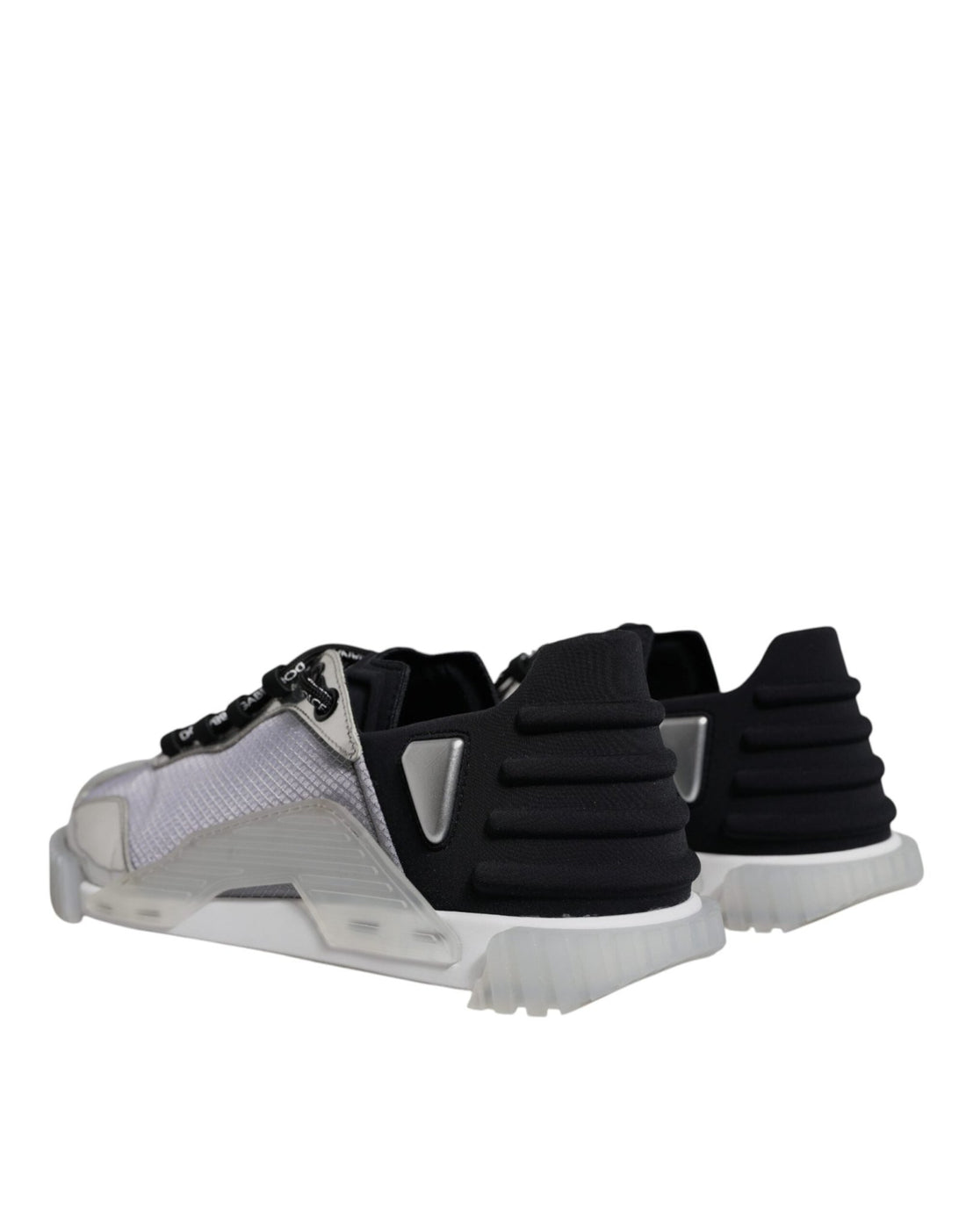 Dolce & Gabbana Silver Black Nylon NS1 Low Top Sneakers Shoes - RIMODA