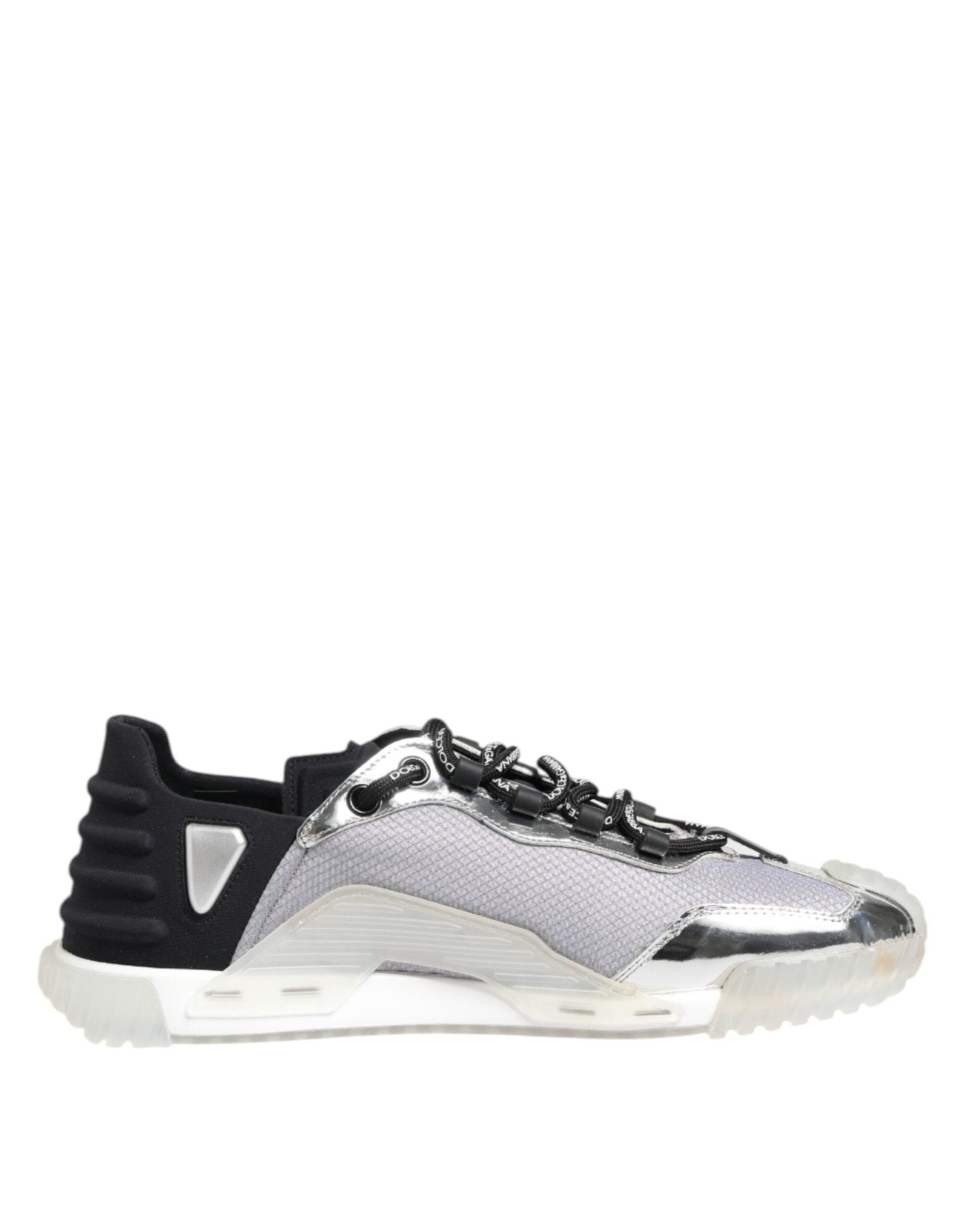Dolce & Gabbana Silver Black Nylon NS1 Low Top Sneakers Shoes - RIMODA