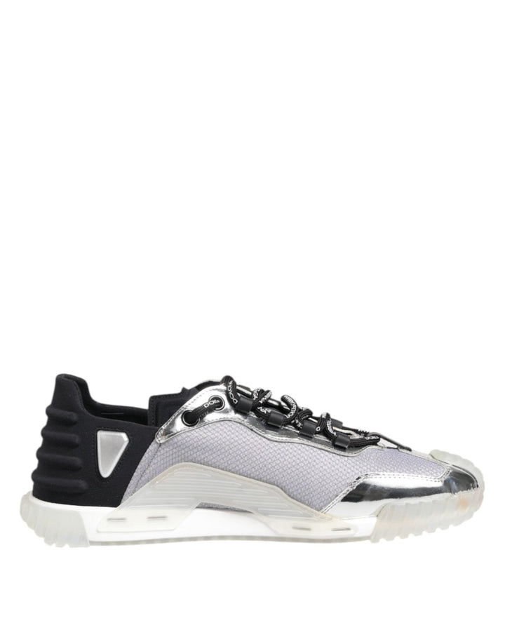 Dolce & Gabbana Silver Black Nylon NS1 Low Top Sneakers Shoes - RIMODA