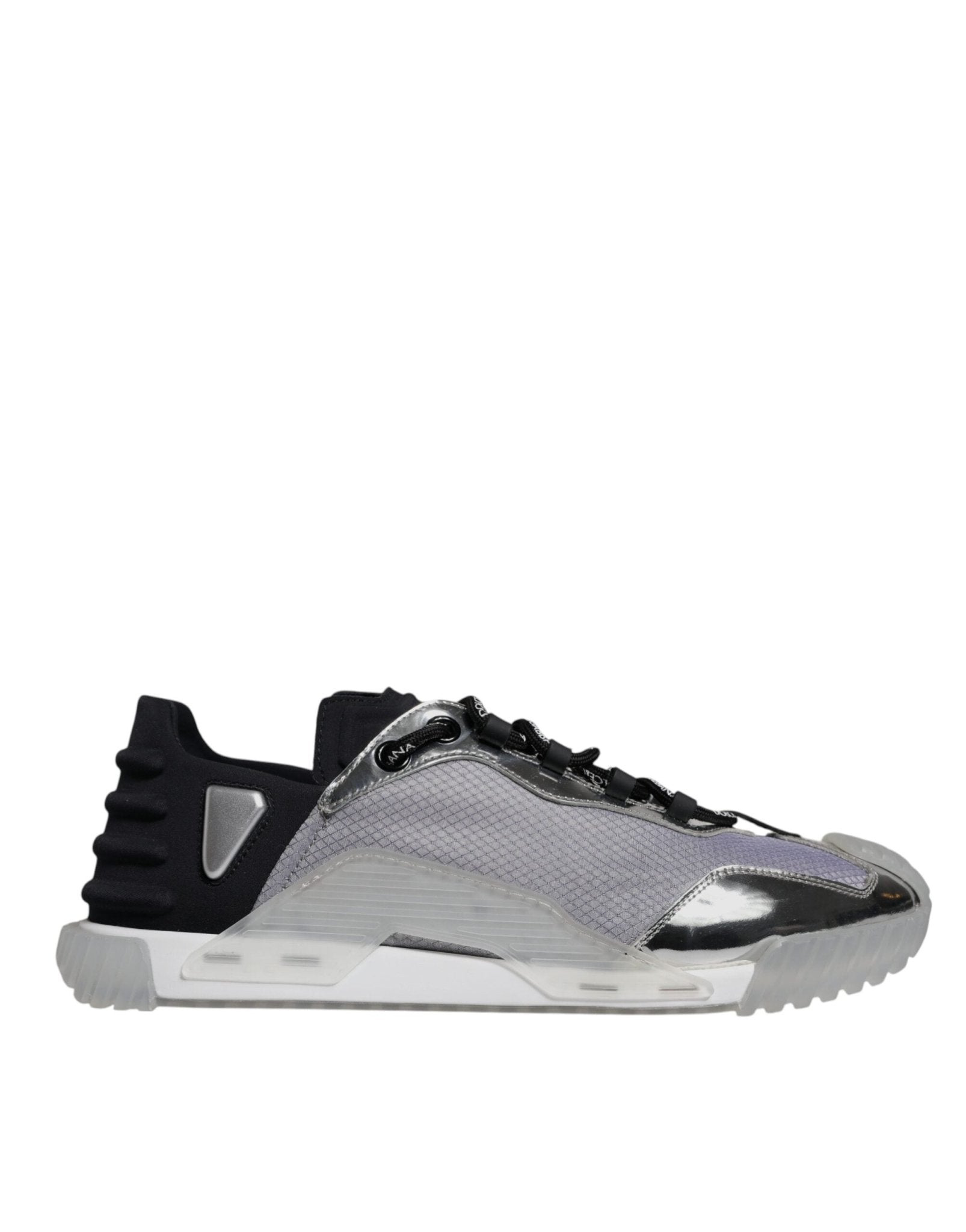 Dolce & Gabbana Silver Black Nylon NS1 Low Top Sneakers Shoes - RIMODA