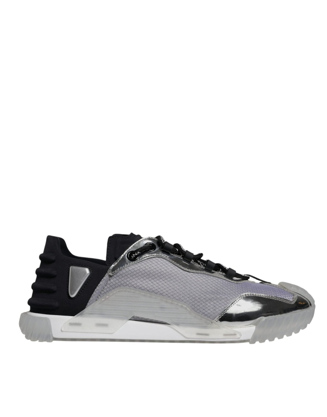 Dolce & Gabbana Silver Black Nylon NS1 Low Top Sneakers Shoes - RIMODA