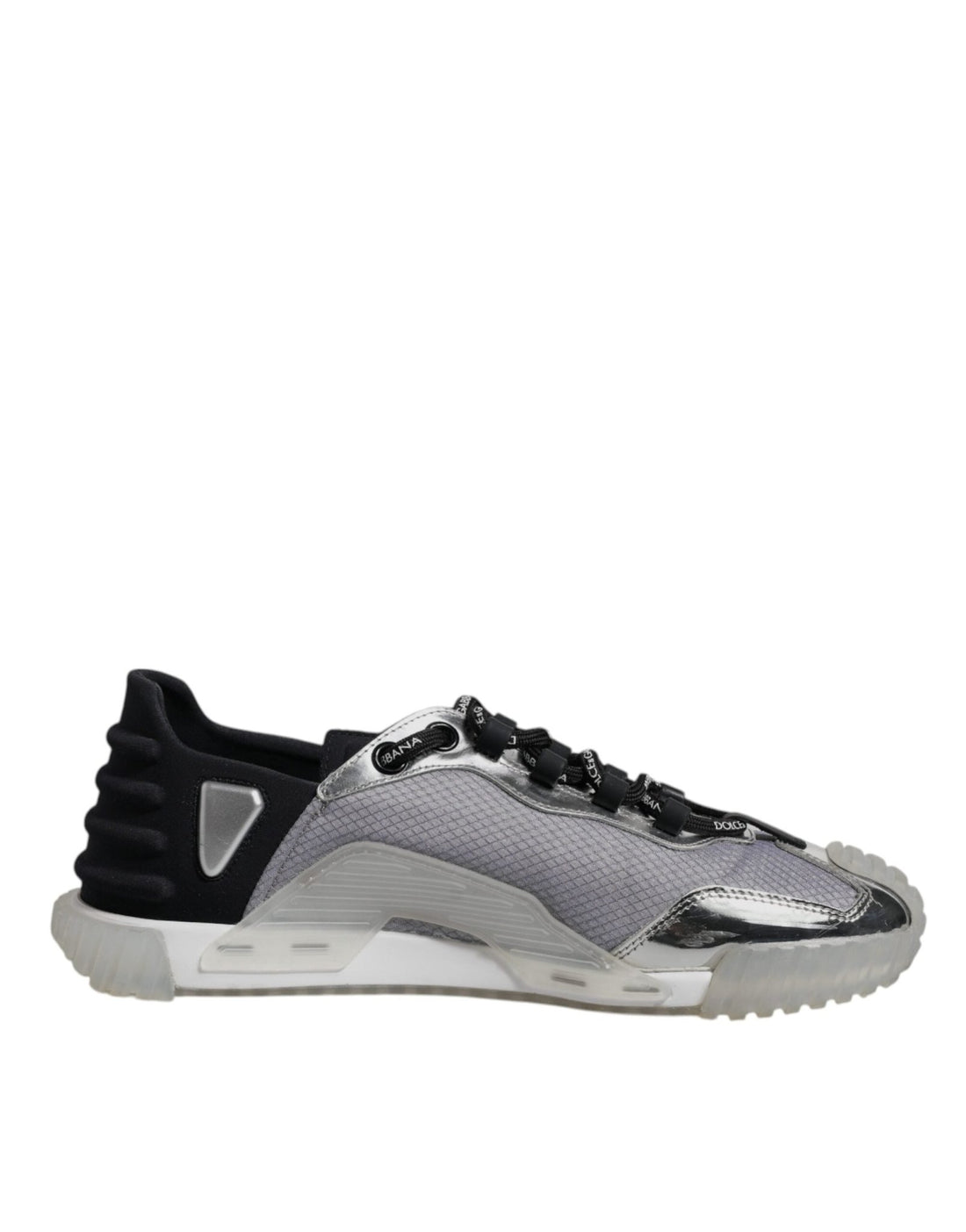 Dolce & Gabbana Silver Black Nylon NS1 Low Top Sneakers Shoes - RIMODA