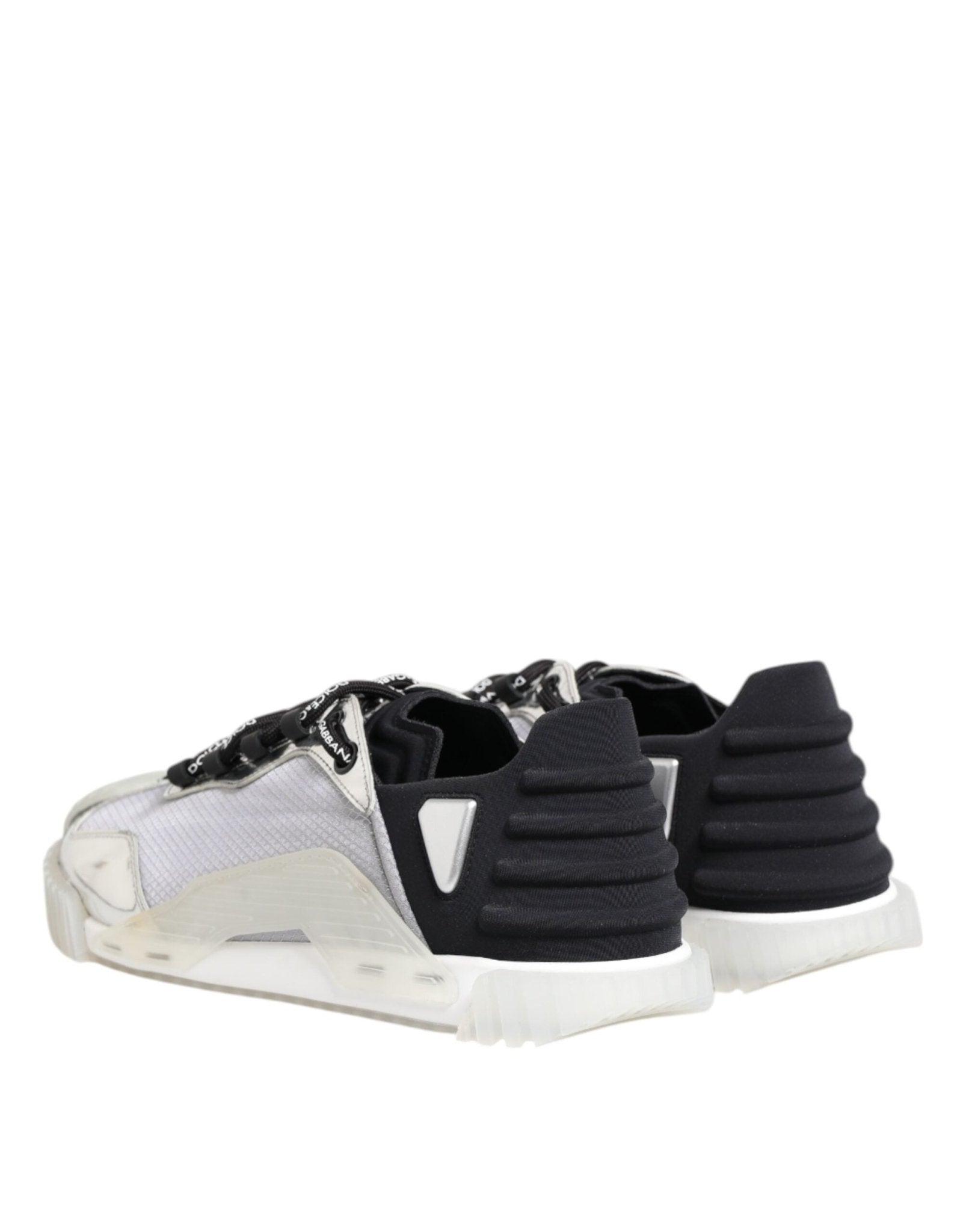 Dolce & Gabbana Silver Black Nylon NS1 Low Top Sneakers Shoes - RIMODA