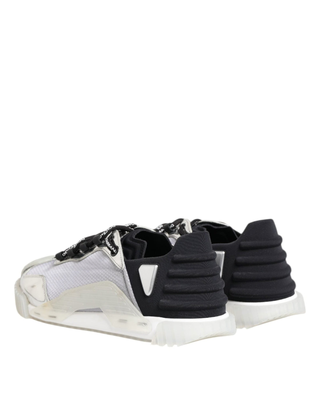 Dolce & Gabbana Silver Black Nylon NS1 Low Top Sneakers Shoes - RIMODA